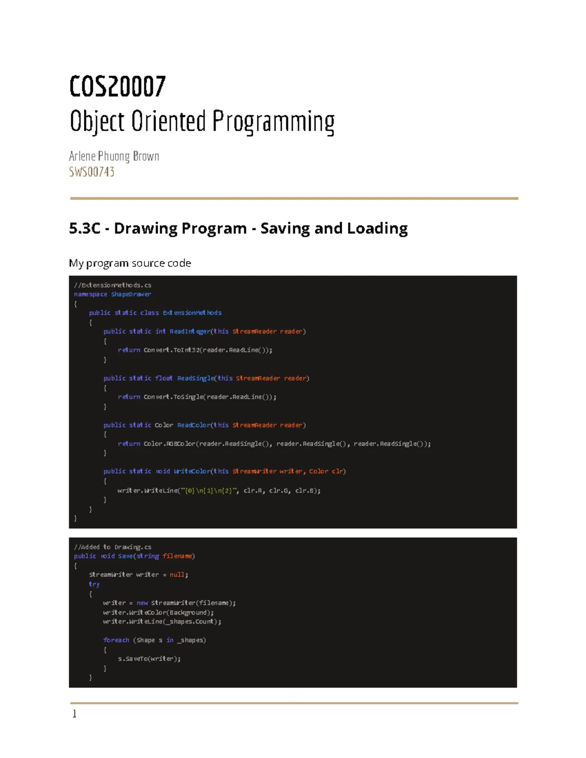 COS20007 OOP Lab Assignments Week 6 (6.1) - COS Object Oriented ...