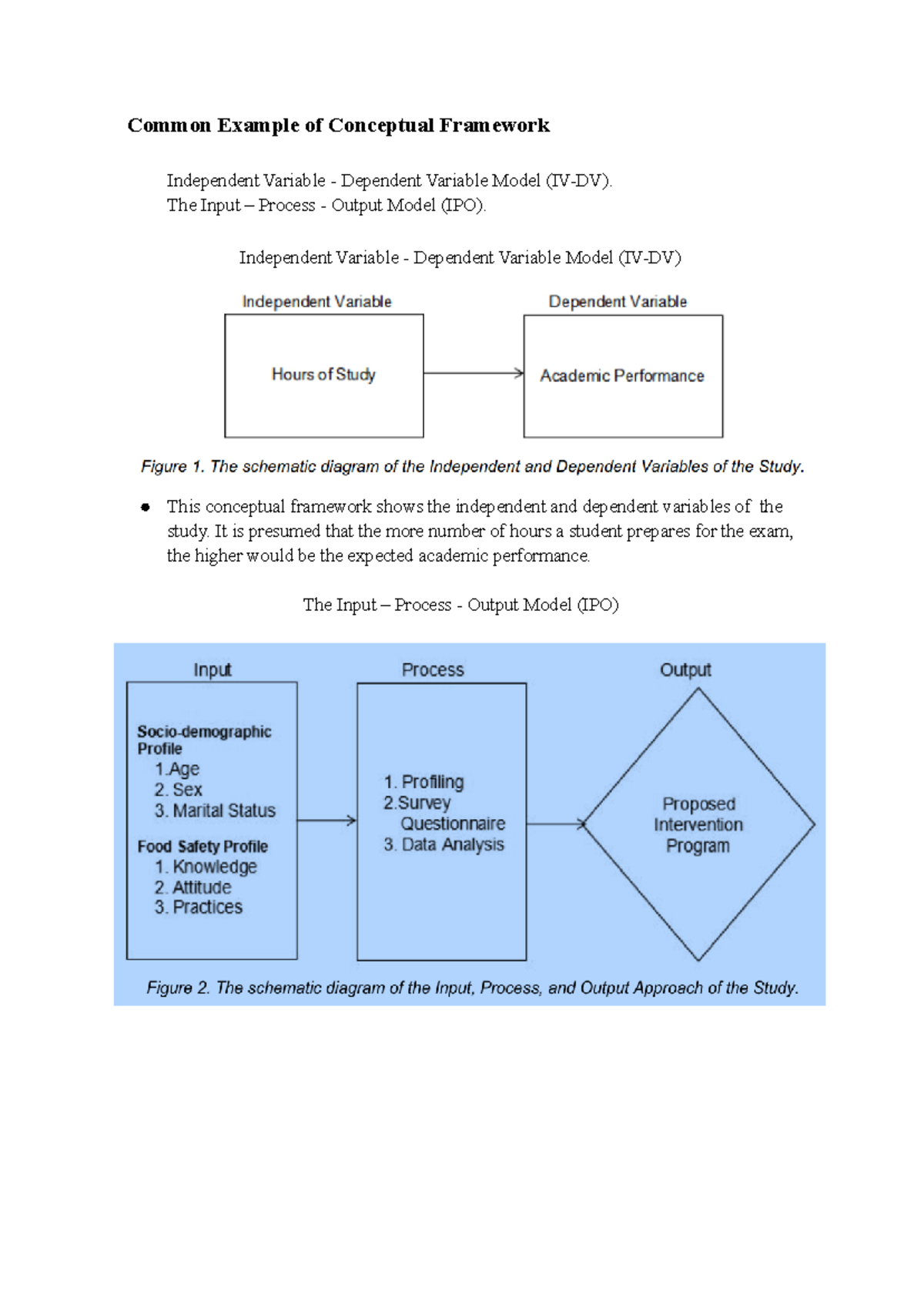 Common Example of Conceptual Framework   Common Example of ...