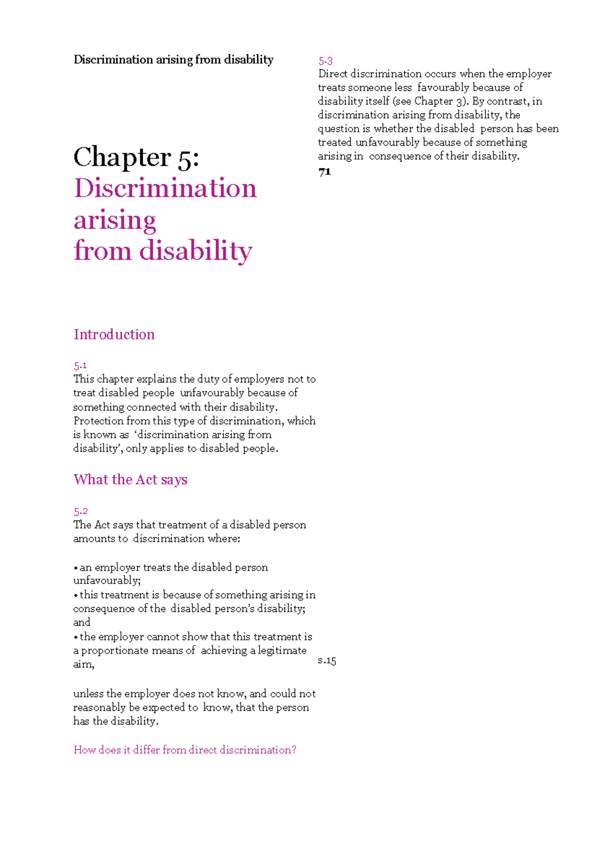 Employment Code of Practice AP1 - Chapters 5 & 6: Disability ...