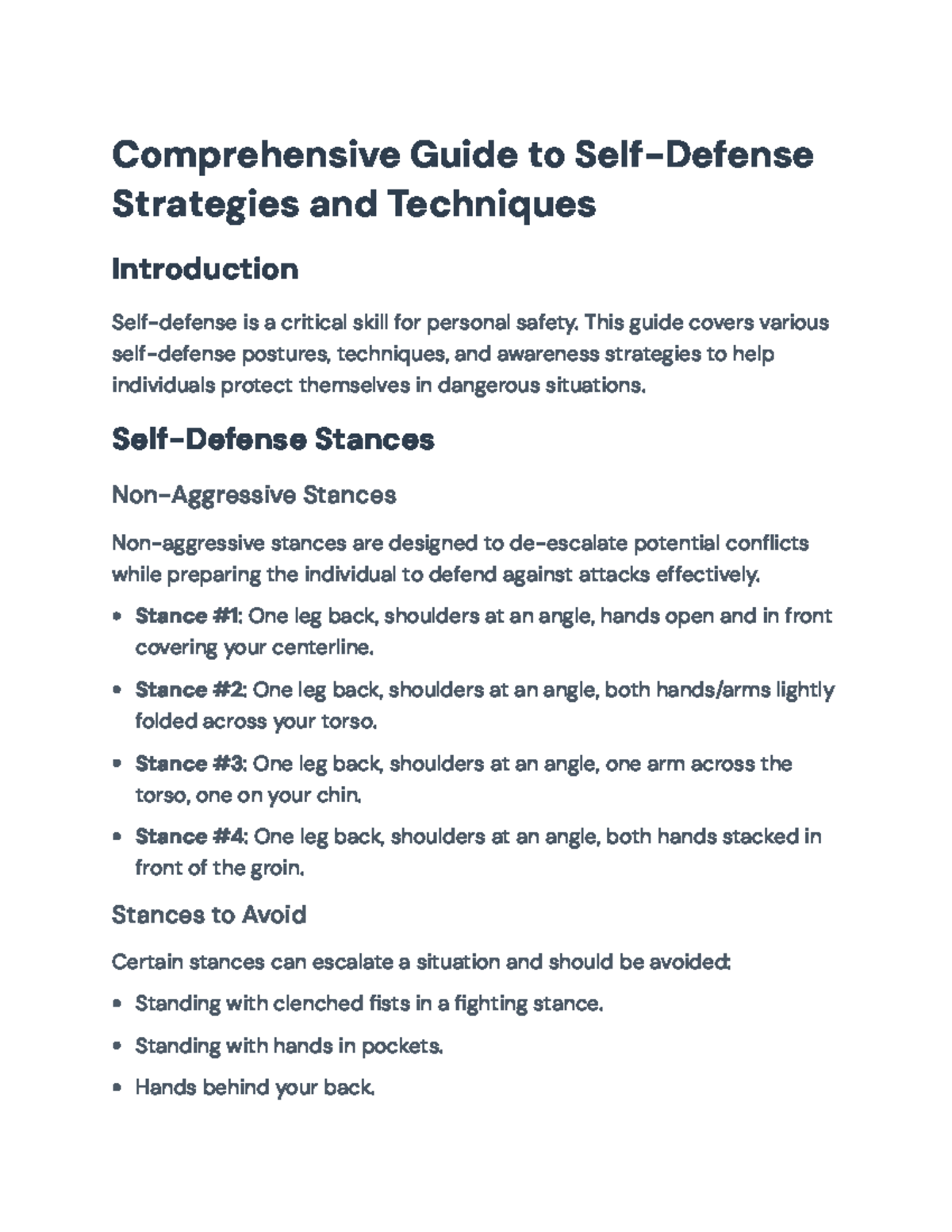 Comprehensive Self-Defense Techniques and Strategies Guide ...