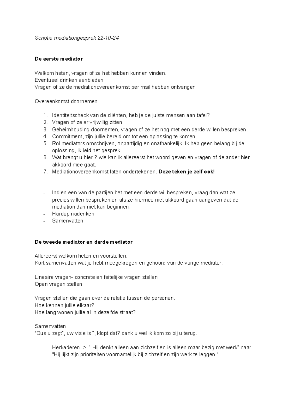Mediationgesprek Scriptie: Introductie en Processtappen - Studeersnel
