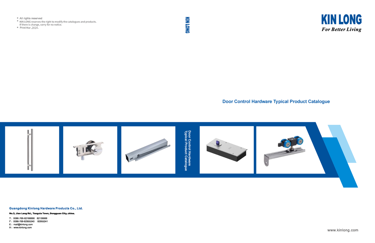 2024 KIN Door Control Hardware Product Catalogue & Code Changes - Studocu