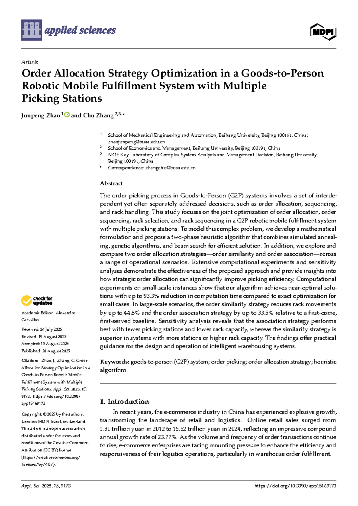 Optimizing Order Allocation Strategies in G2P Robotic Fulfillment ...