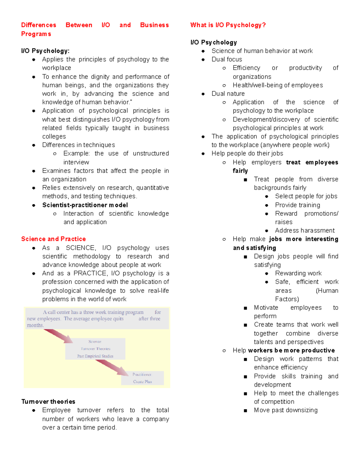 I/O Psychology Chapter 1: Key Concepts and Research Highlights - Studocu