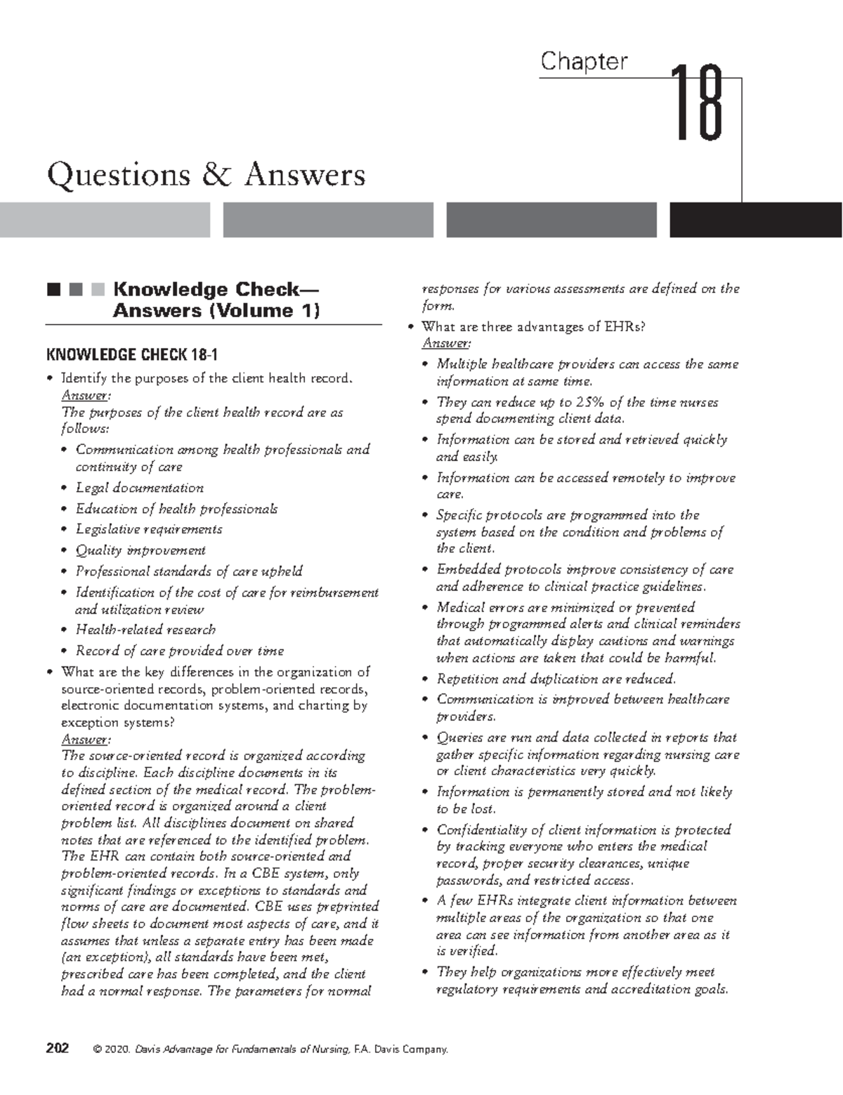 Chapter 18 Knowledge Check Answers for Homework (Volume 1) - Studocu