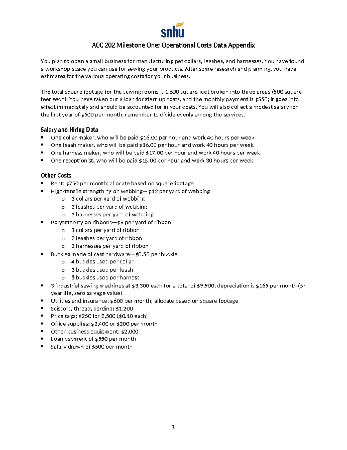 ACC 202 Milestone Two: Market Research Data & Pricing Analysis - Studocu