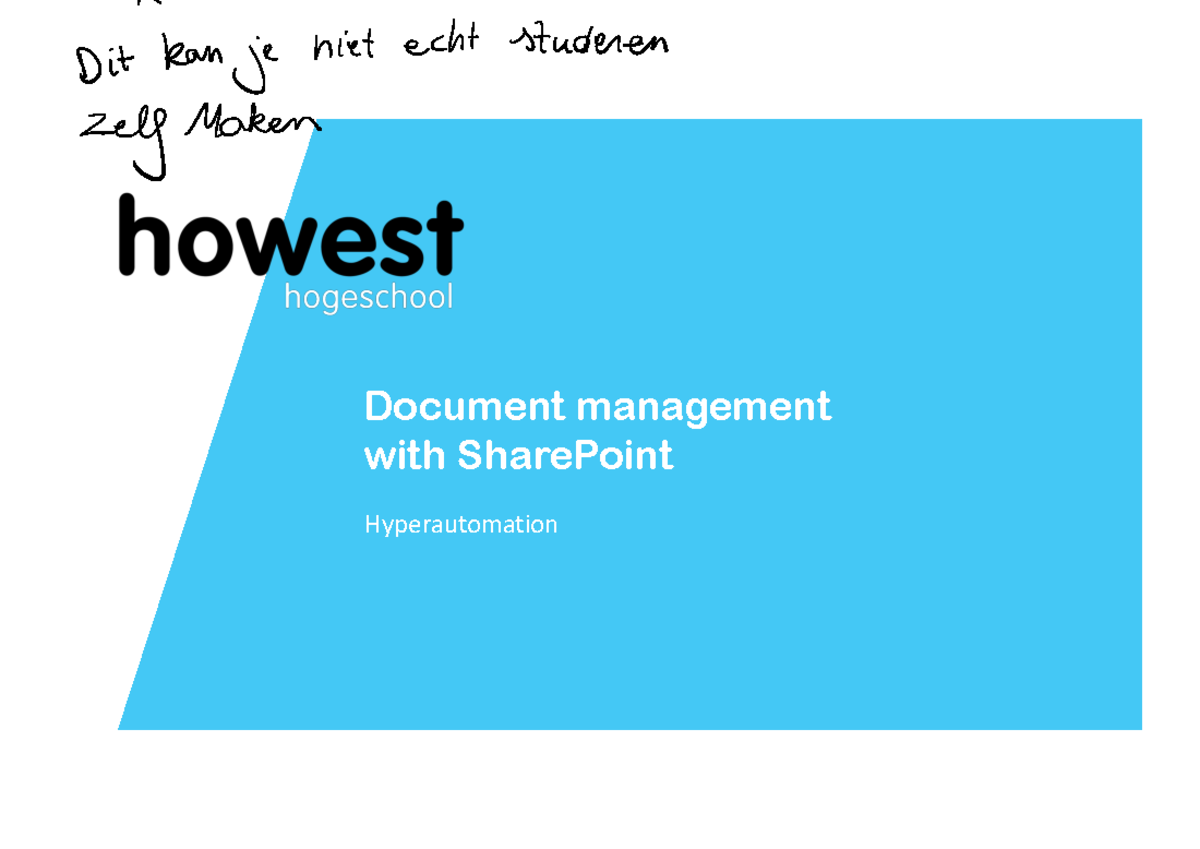 Class 02 Module 1 - document management with Share Point - Titel slide ...
