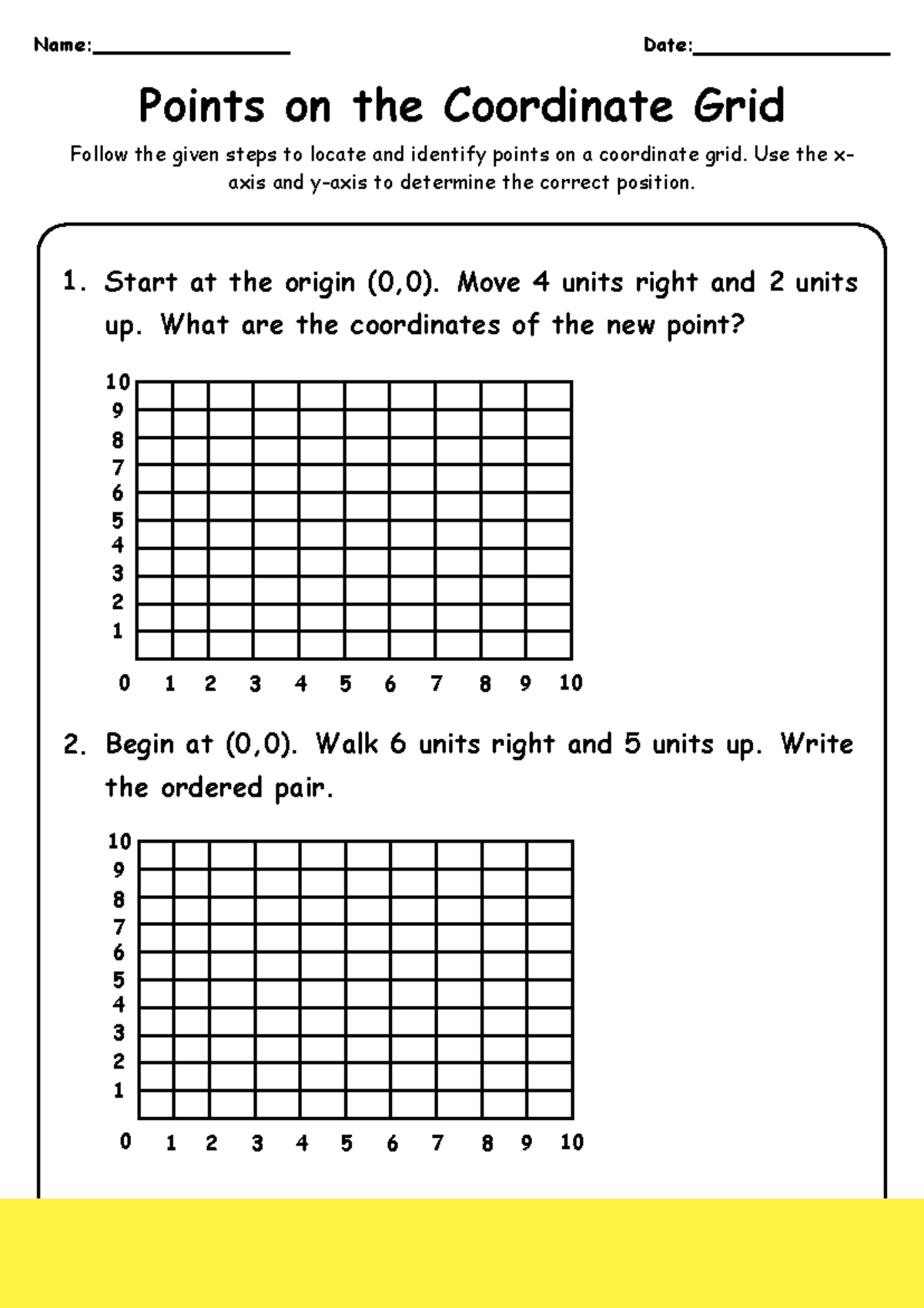 Reading Coordinates – Labeled Points on the Coordinate Plane Worksheets  Math Problems | Teaching Resources, image size:1200x1698