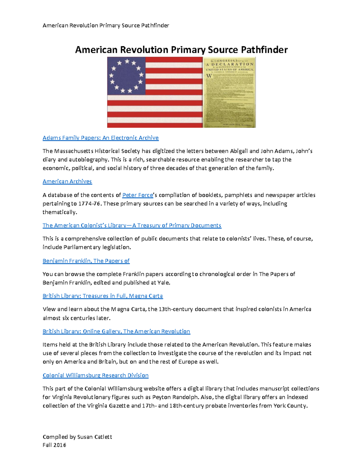 American Revolution Primary Source Pathfinder: A Comprehensive Guide ...