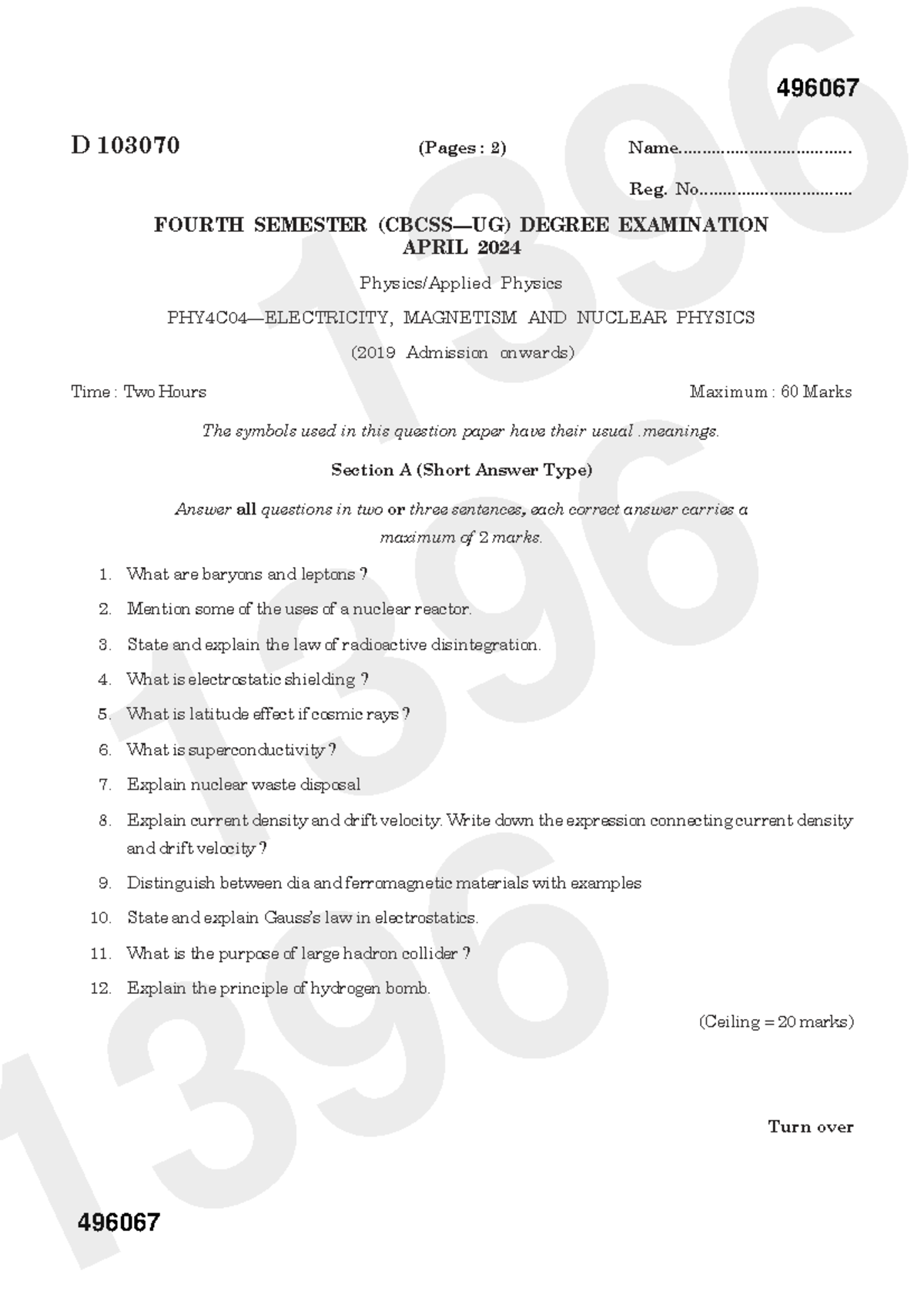 2024 PHY4C04 Final Exam: Magnetism and Nuclear Physics Overview - Studocu