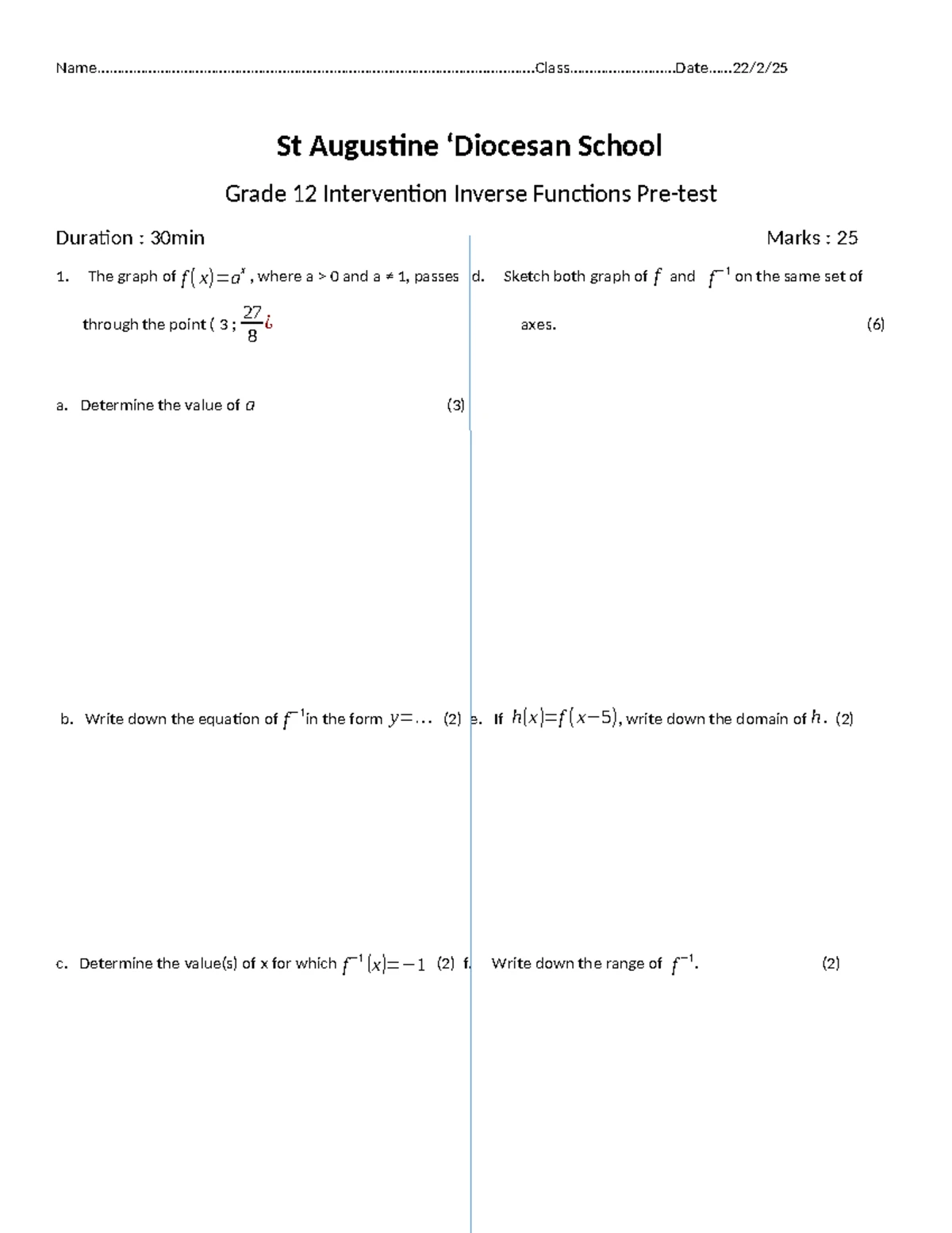 Grade 12 Intervention: Inverse Functions & Doppler Effect Analysis ...