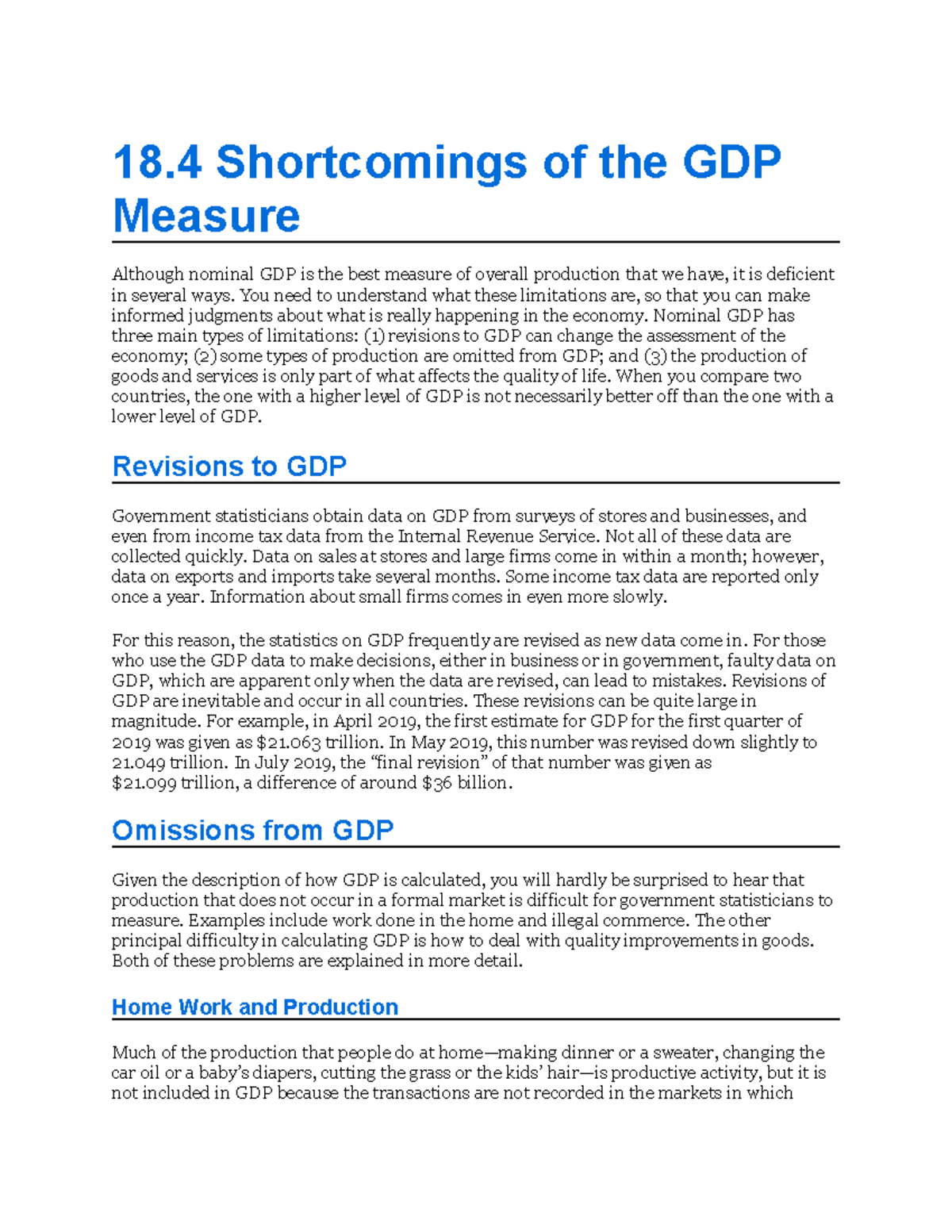 18.4 Limitations of GDP: Revisions, Omissions, and Quality Issues - Studocu