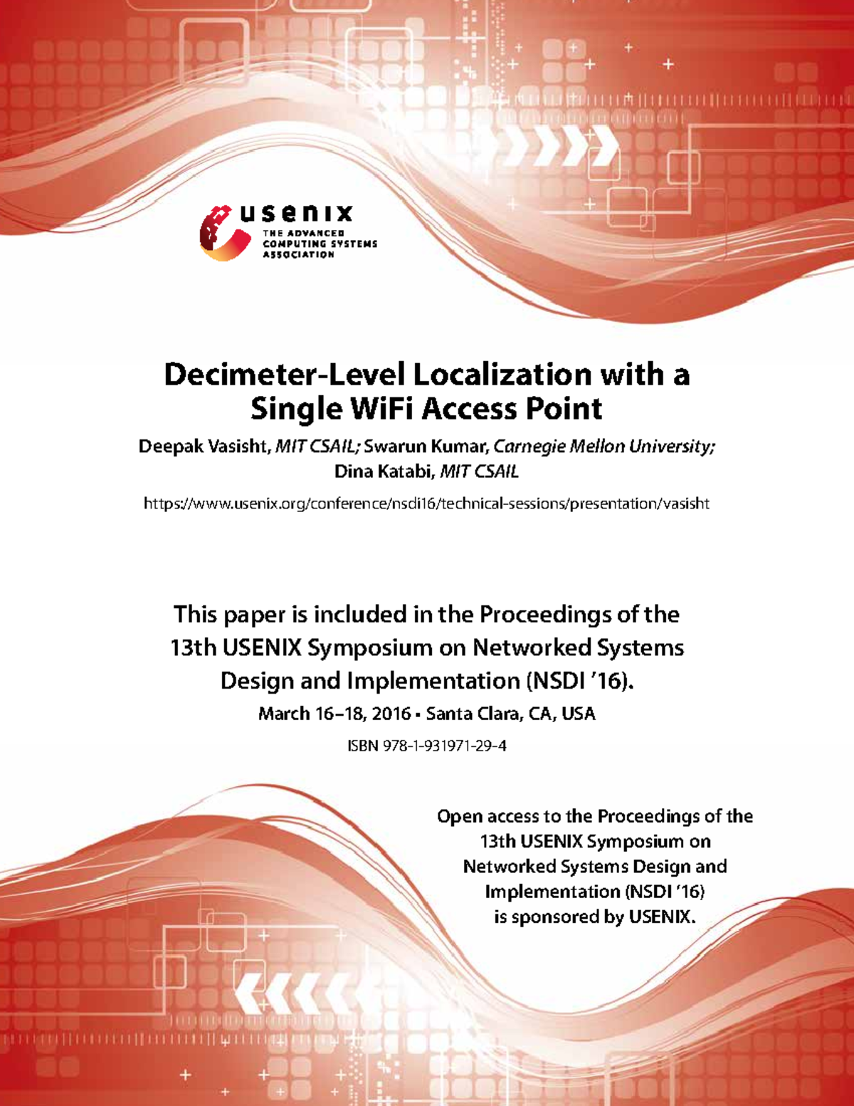 Decimeter-Level Localization with a Single WiFi AP: Chronos System ...