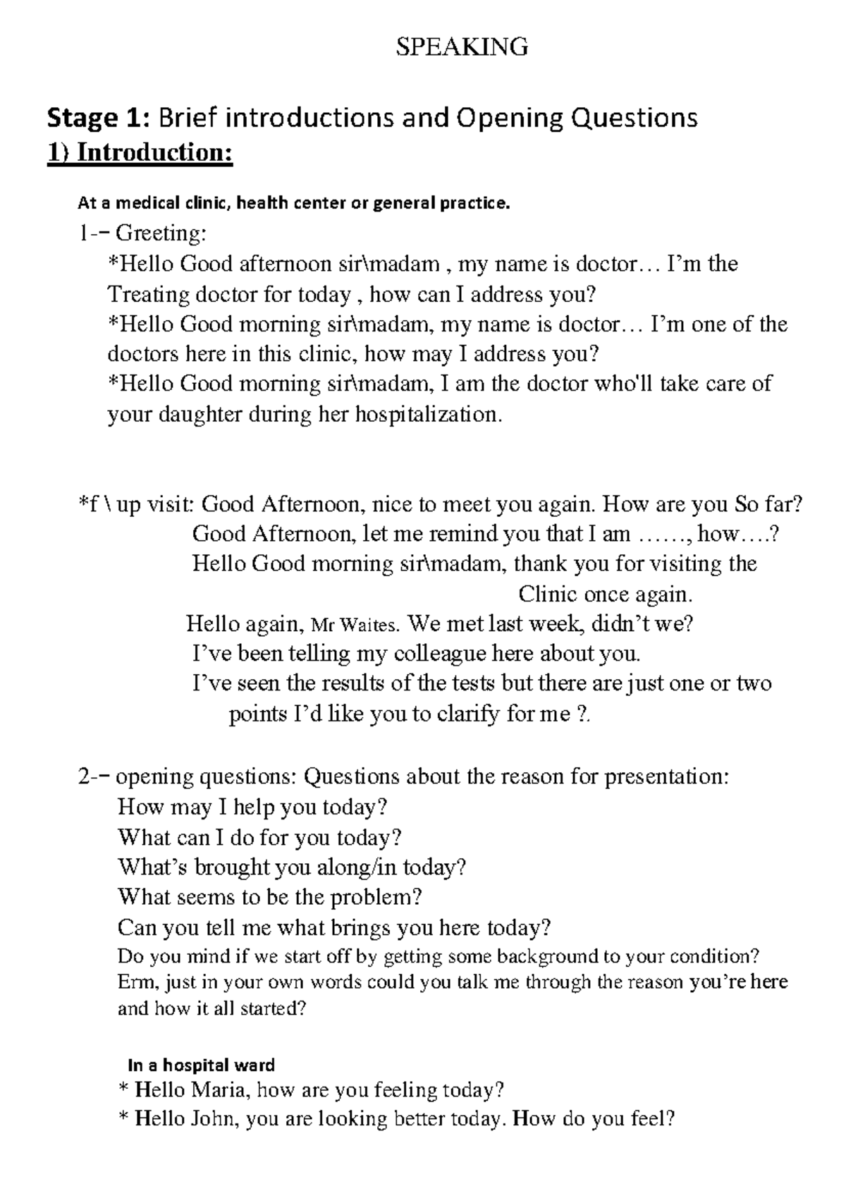 OET Speaking Exam Preparation Guide: Key Phrases and Strategies - Studocu