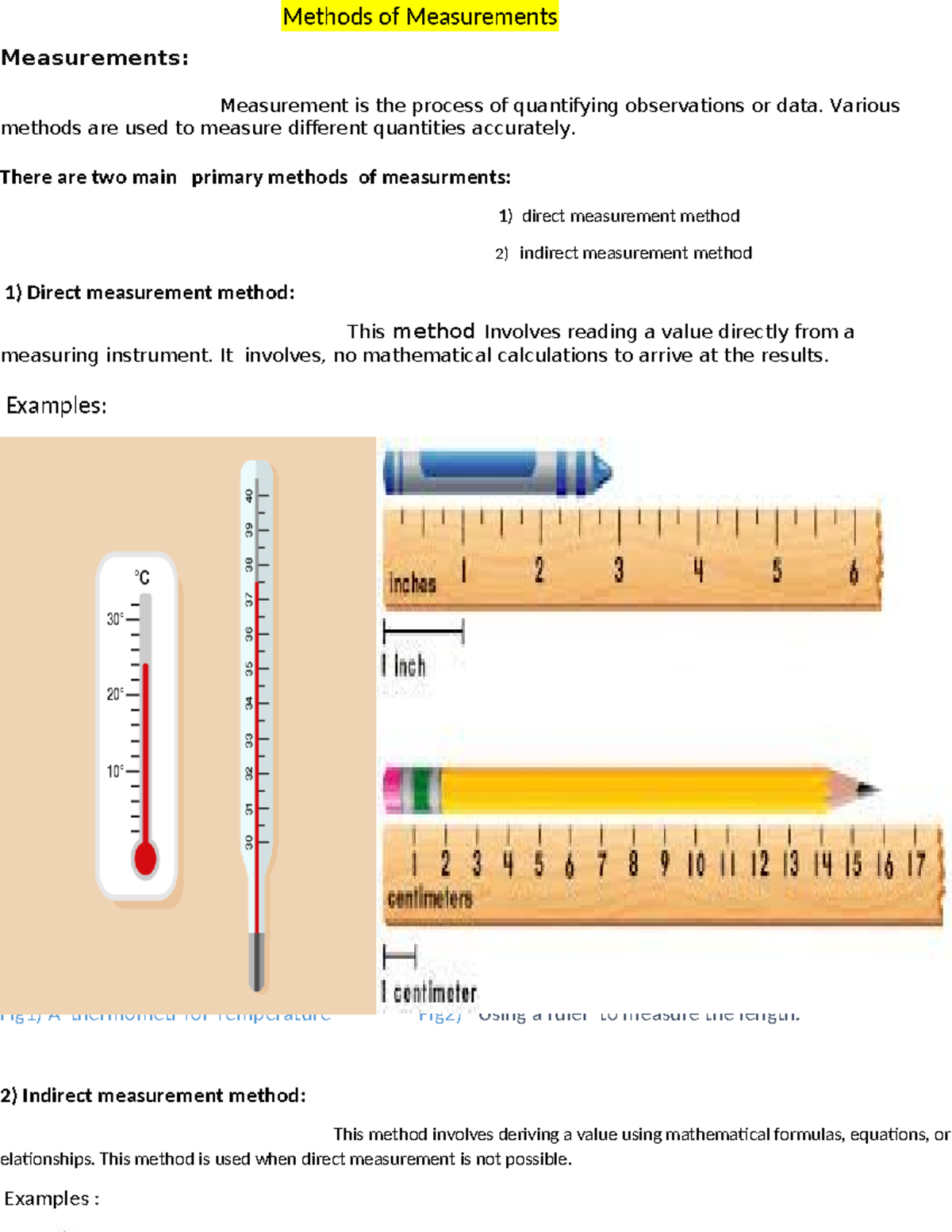 Measurement Methods: Direct and Indirect Approaches Explained - Studocu, image size:1200x1553