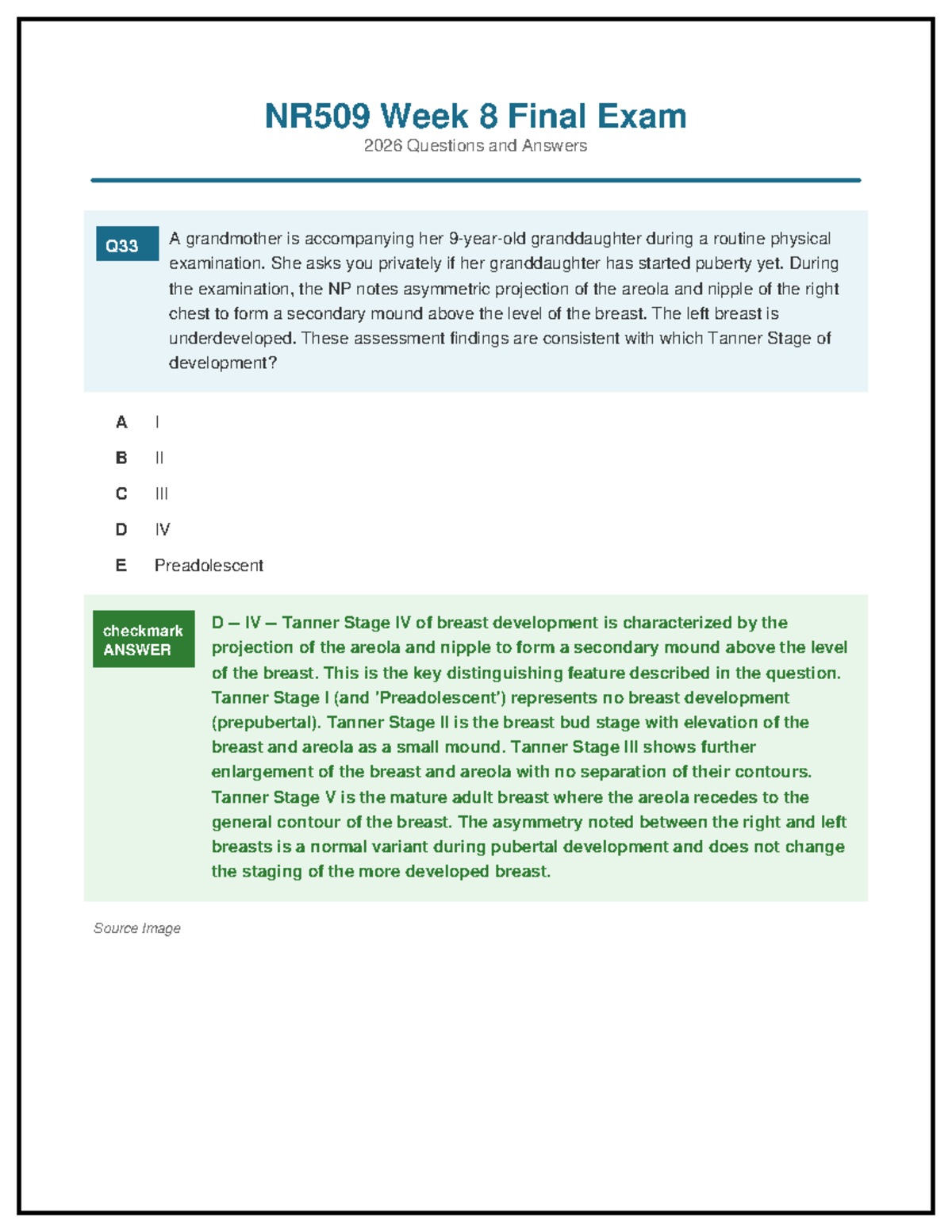 NR509 Week 8 Final Exam Study Guide: Key Questions & Answers - Studocu