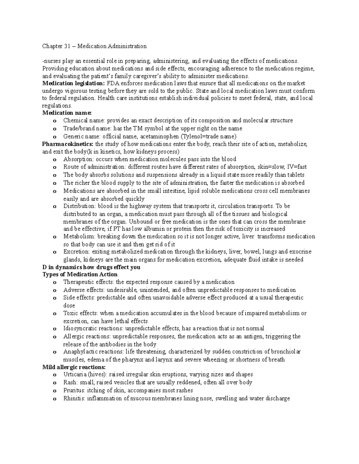 Chapter 31: Comprehensive Guide to Medication Administration in Nursing ...