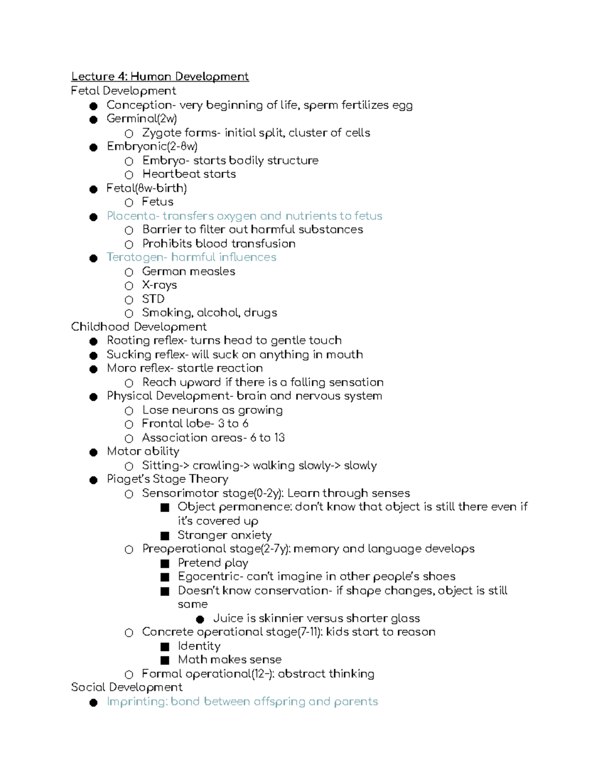 Human Development and Mental Disorders Study Guide (Psych 101) - Studocu