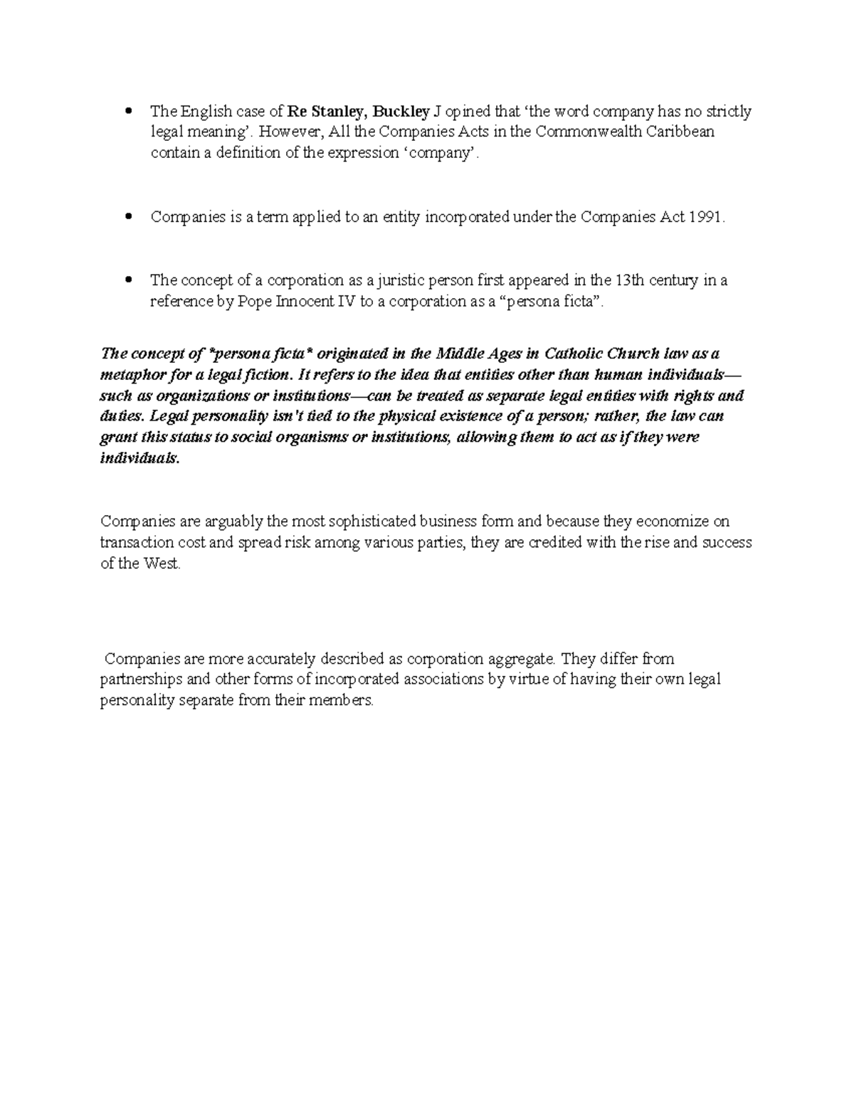 Company Law Overview Worksheet: Key Cases & Concepts - Studocu