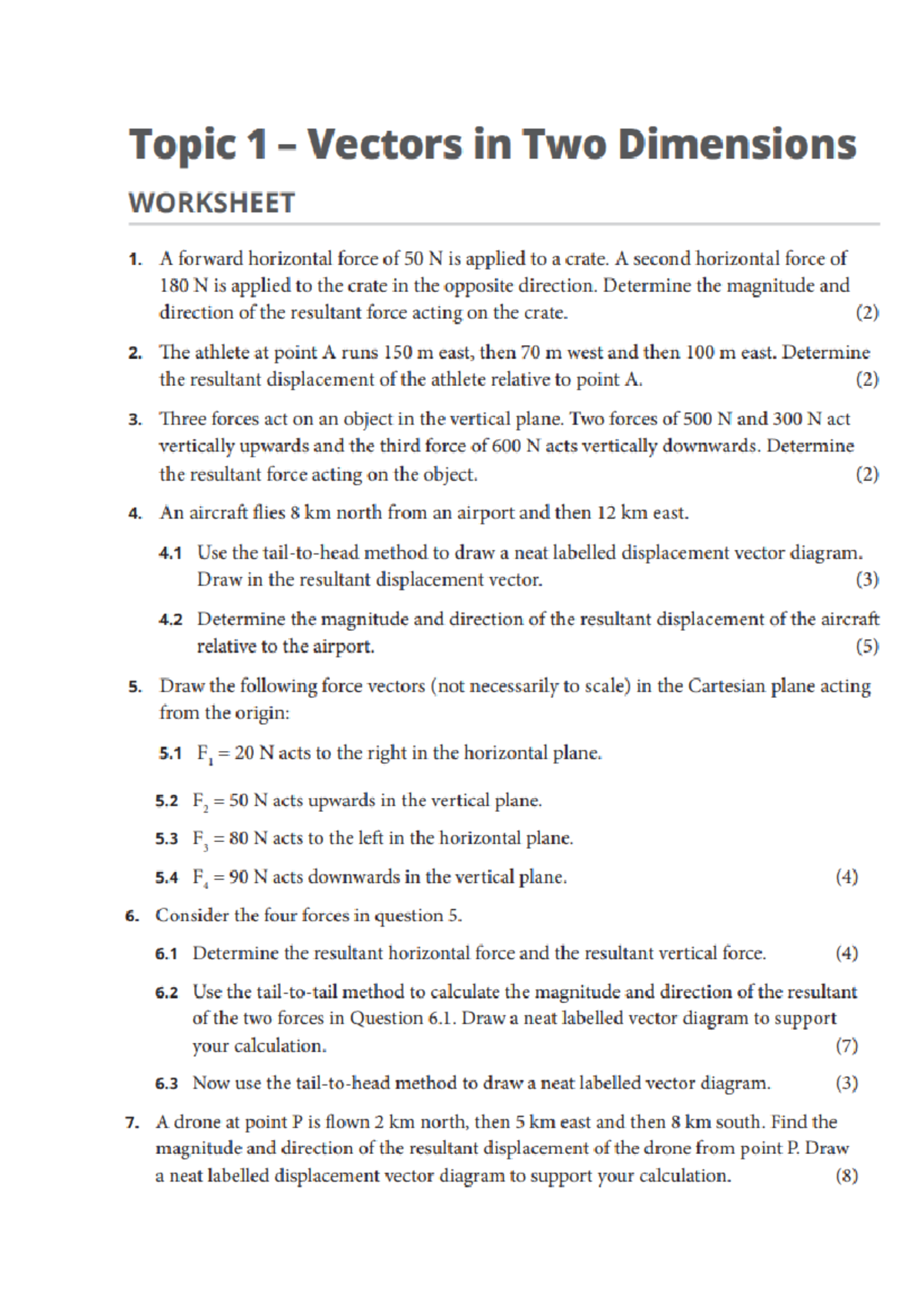 Gr 11 - Vectors Exam Preparation Questions and Solutions - Studocu