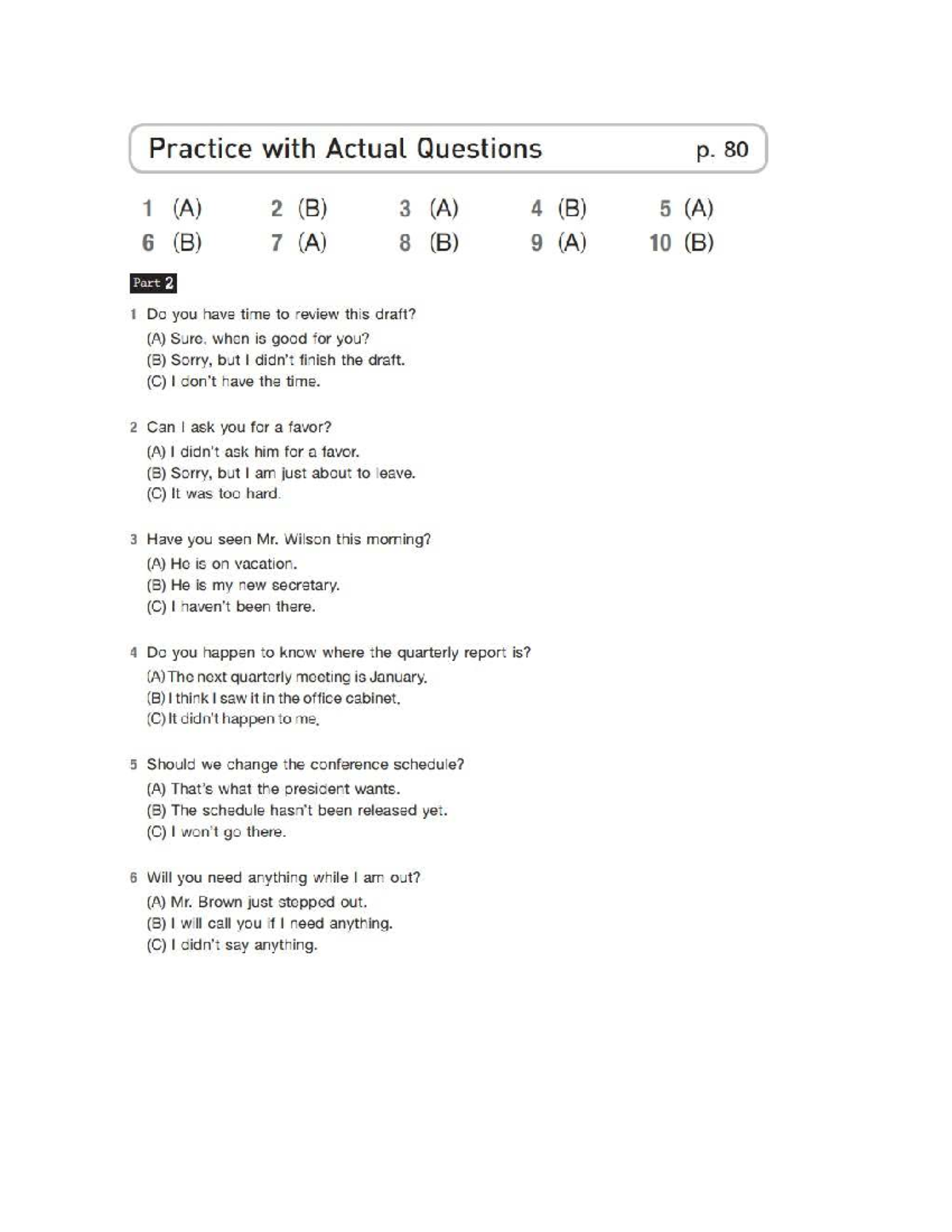 Practice with Actual Questions - Answer Key for Học Sơ - Studocu