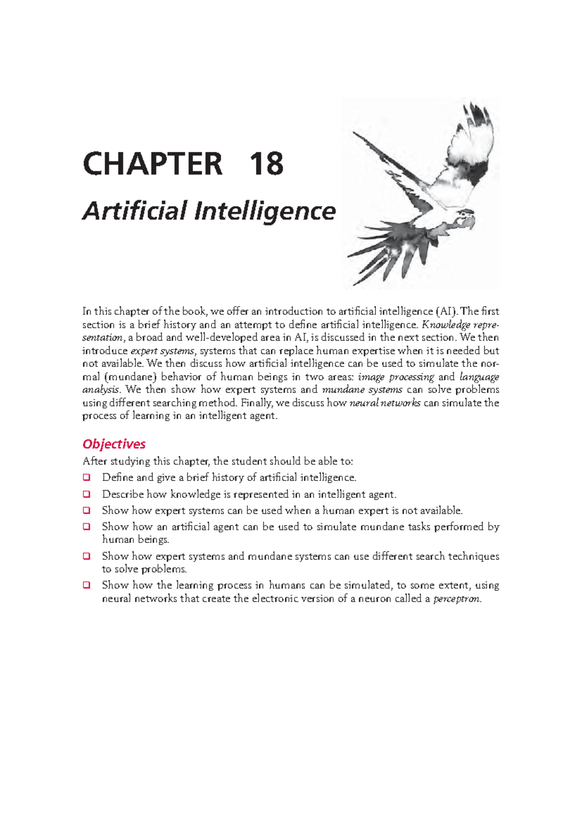 Chapter 18 - Artificial Intelligence - In this chapter of the book, we ...