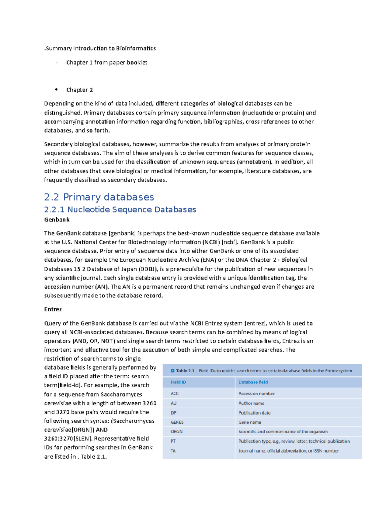 Bioinformatics Overview: Insights from Week 1 of Course BIOL101 ...