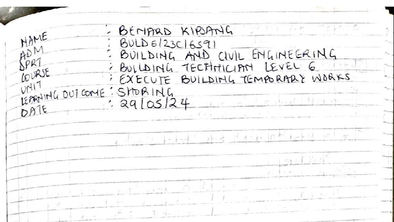 BT Works - Shoring Notes for BLLD 659 Building & Construction - Studocu