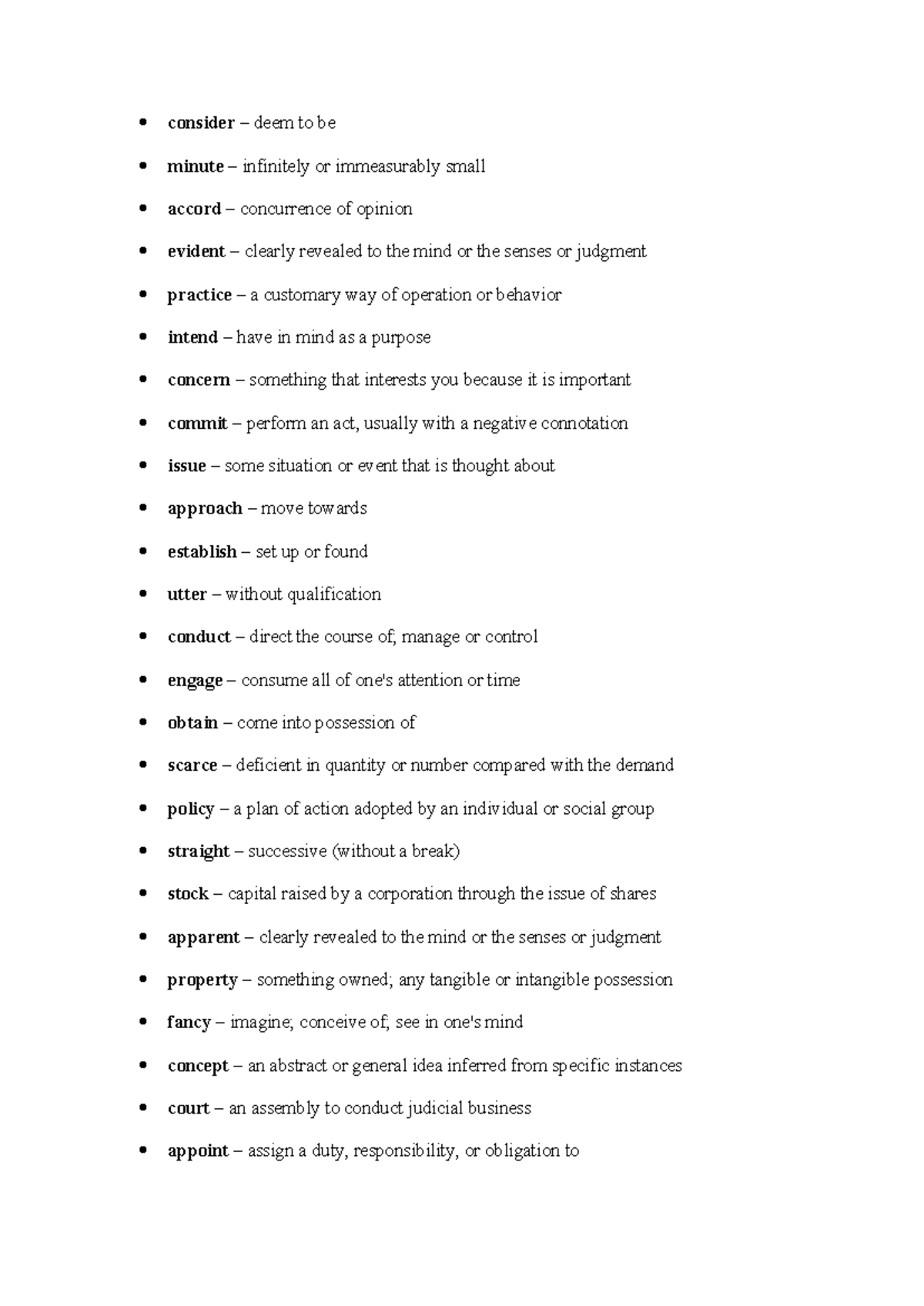 Advanced Vocabulary Study Guide: Key Terms and Definitions - Studocu