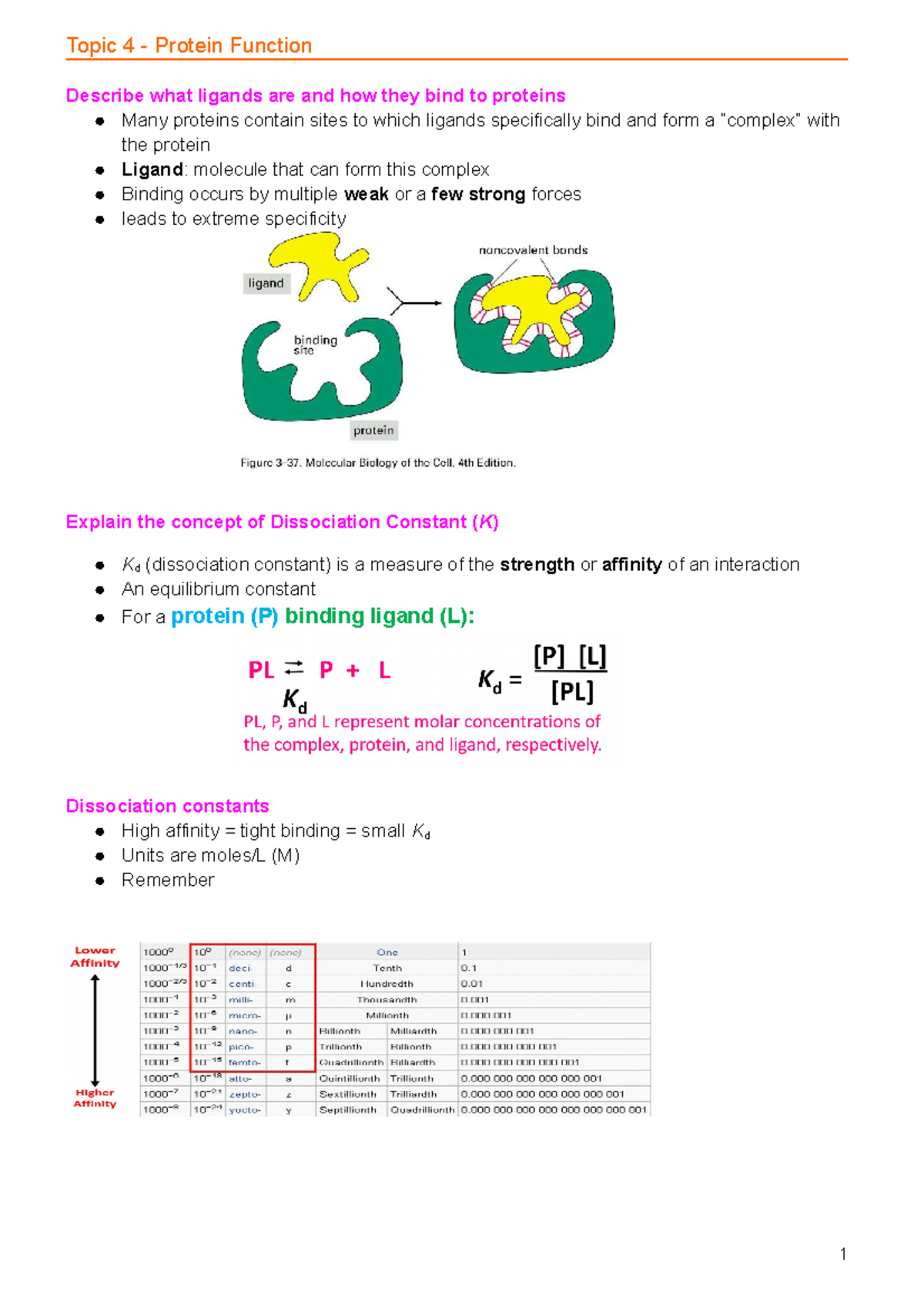 Topic 4 - Protein FunctionProtein topic lecture with explination ...