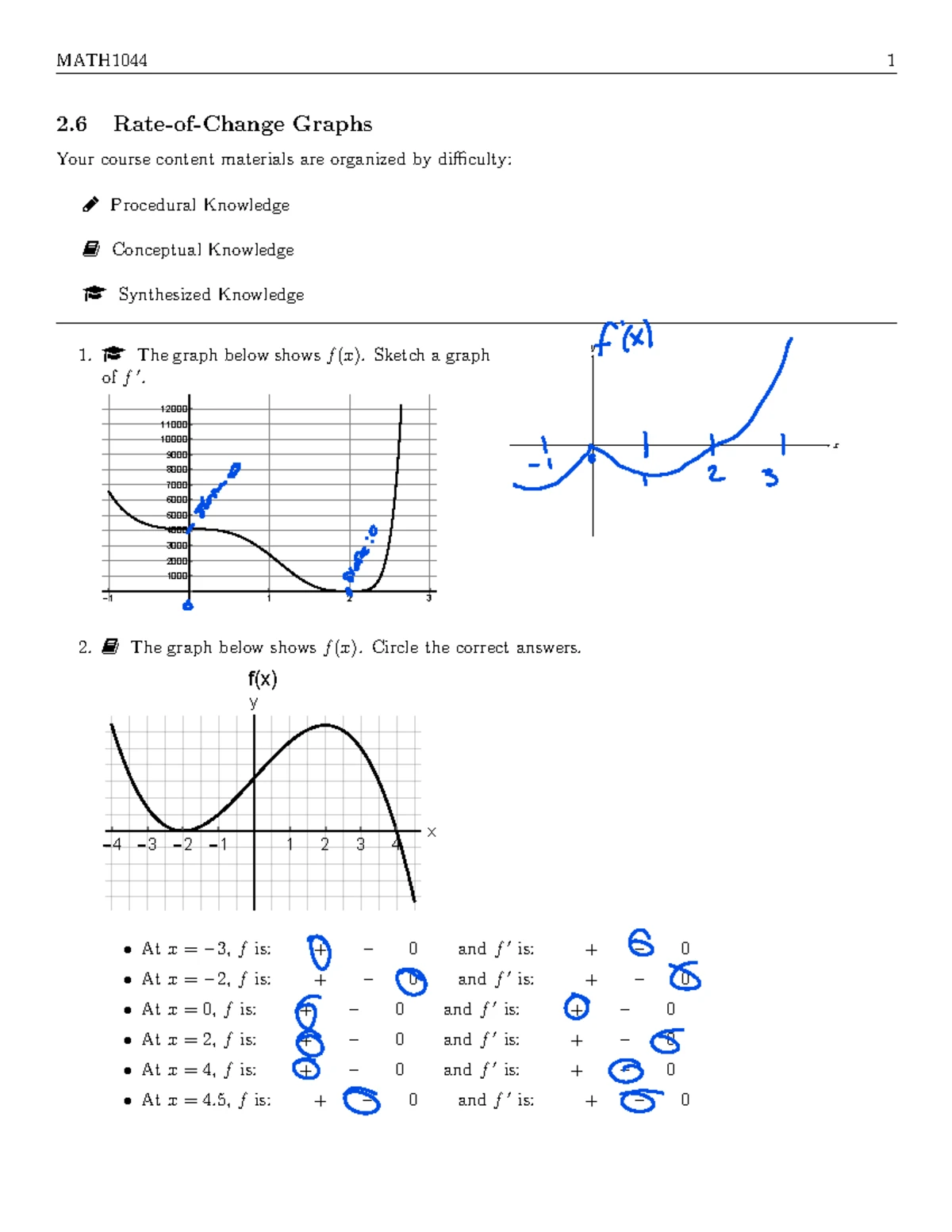 2 4Problem Set Key - Practice problems and solutions to 2.4 - MATH1046 ...