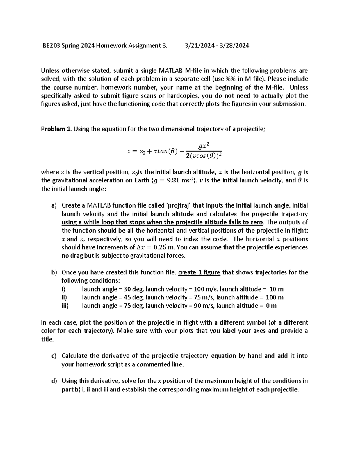 BME203 Spring 2024 Homework Assignment 3 Solutions - Studocu