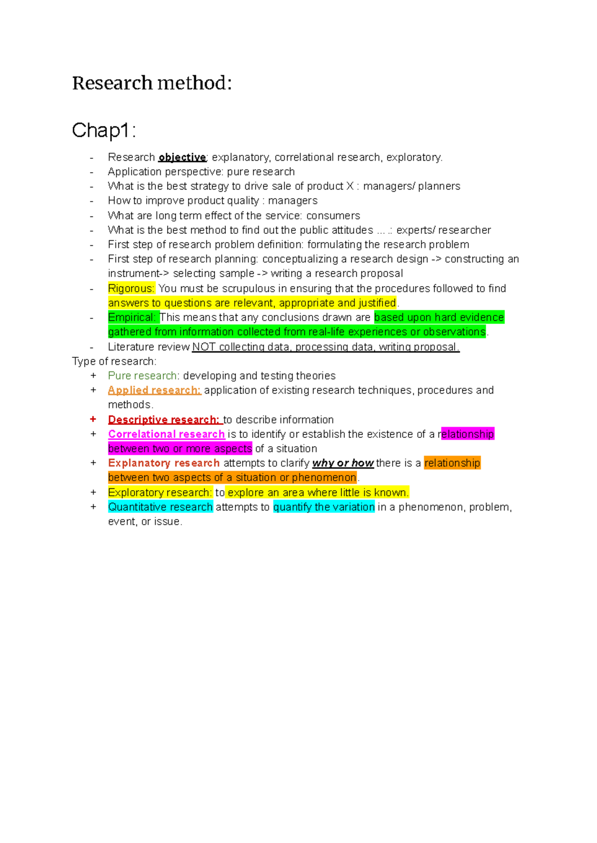FM Final Exam Notes: Research Methods and Data Collection Techniques ...