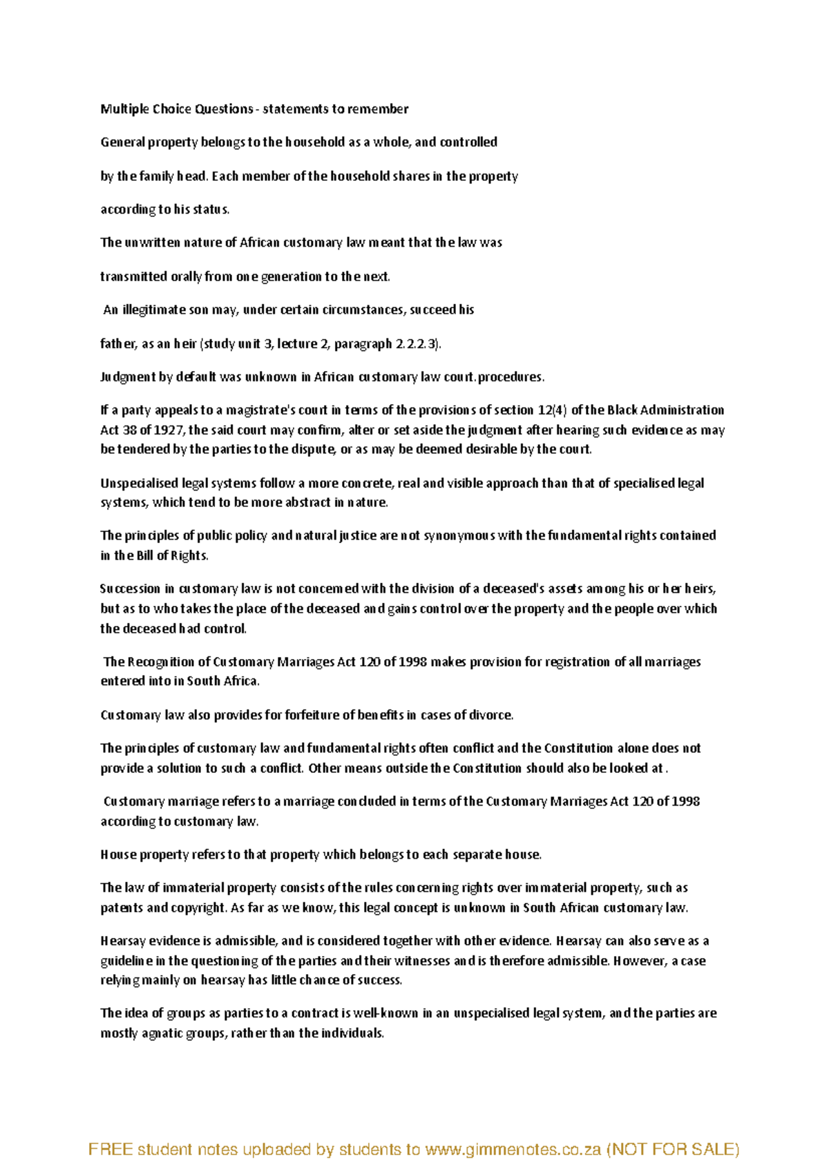 Multiple Choice Questions Statements To Remember Multiple Choice 