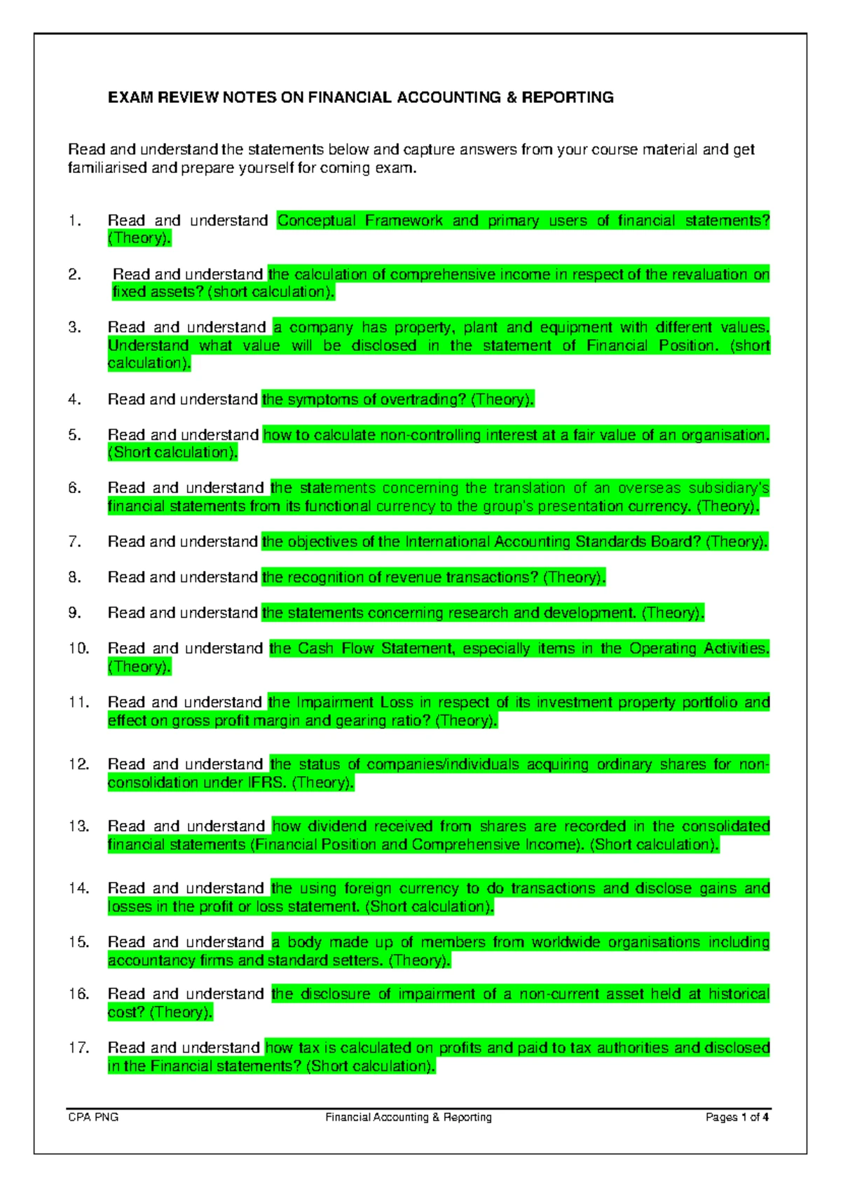 FAR Exam - Comprehensive Review Questions & Answers - Studocu