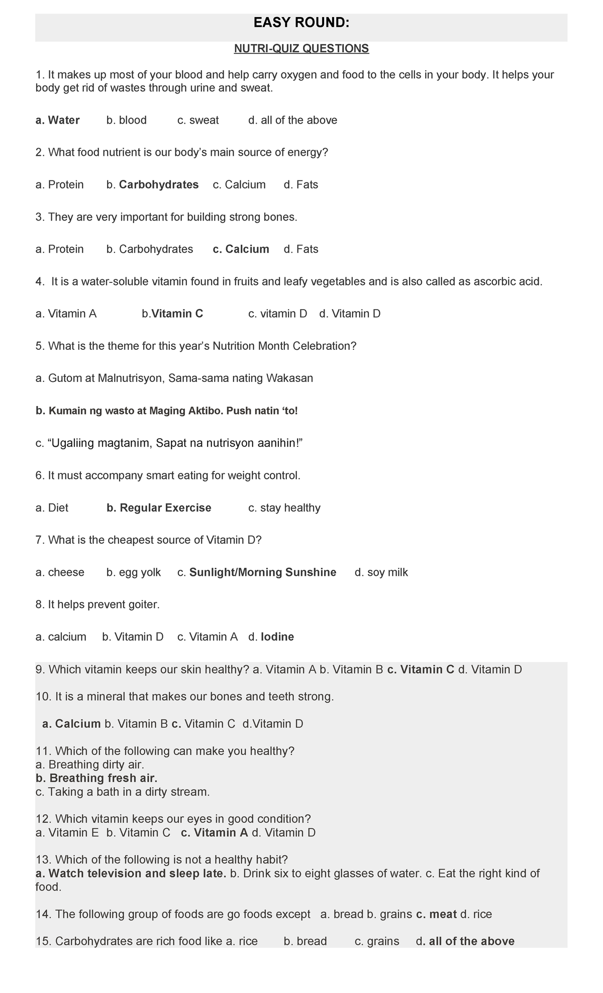 422336428 - Nutri-Quiz: Easy & Moderate Rounds on Nutrition - Studocu