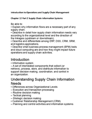 Chapter 2 Operations and Supply Chain Strategies - Introduction to ...