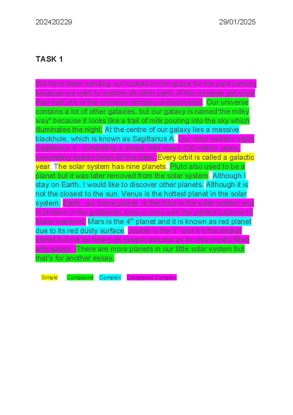 AE paragraph - A simple argumentative essay - 202420229 29/01/ TASK 1 ...