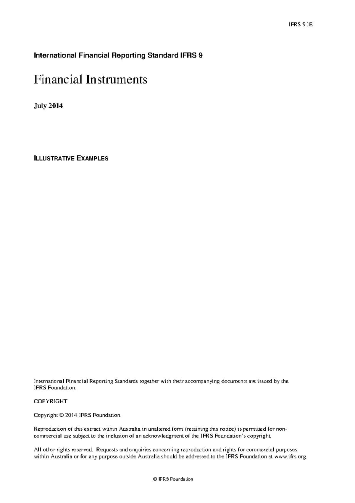 IFRS 9 Financial Instruments - Illustrative Examples IE 7-14 Notes ...