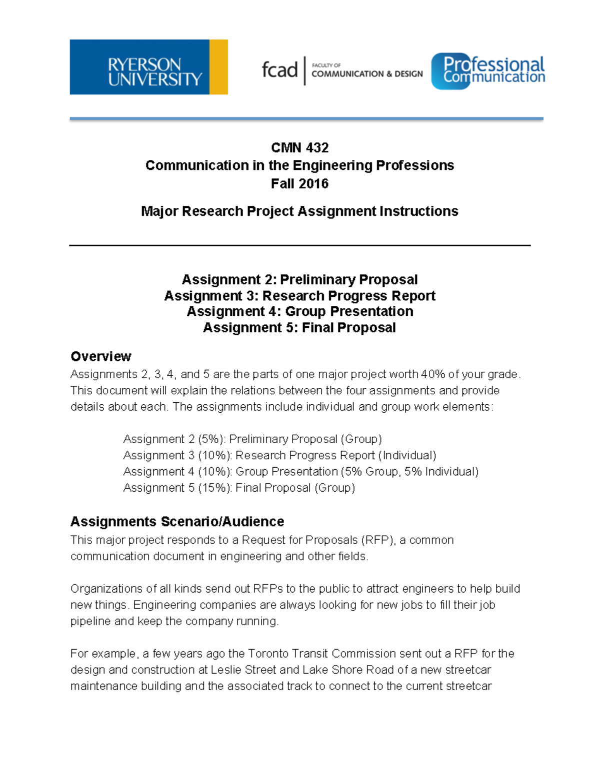 CMN 432 Major Research Project Assignments Fall 2016 - CMN 432 ...
