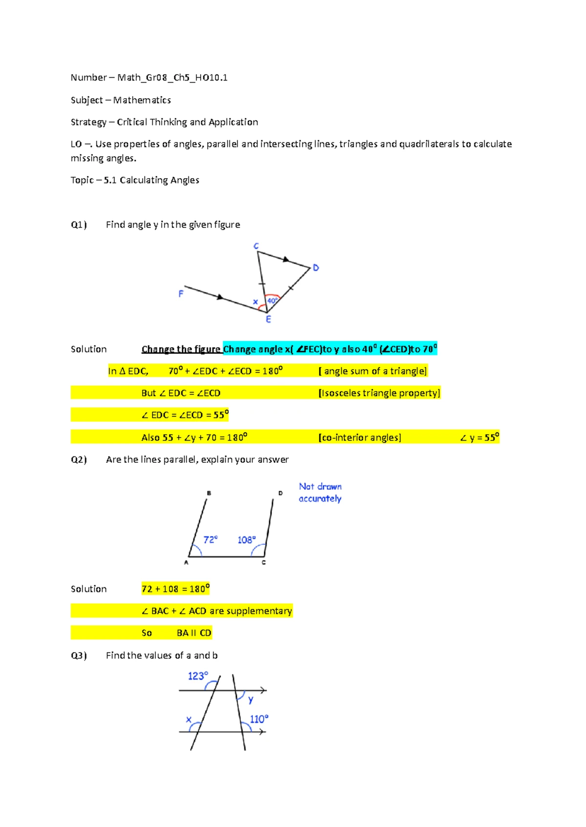 Math 8 - Geometry Constructions: Angles & Polygons (Ch5) - Studocu