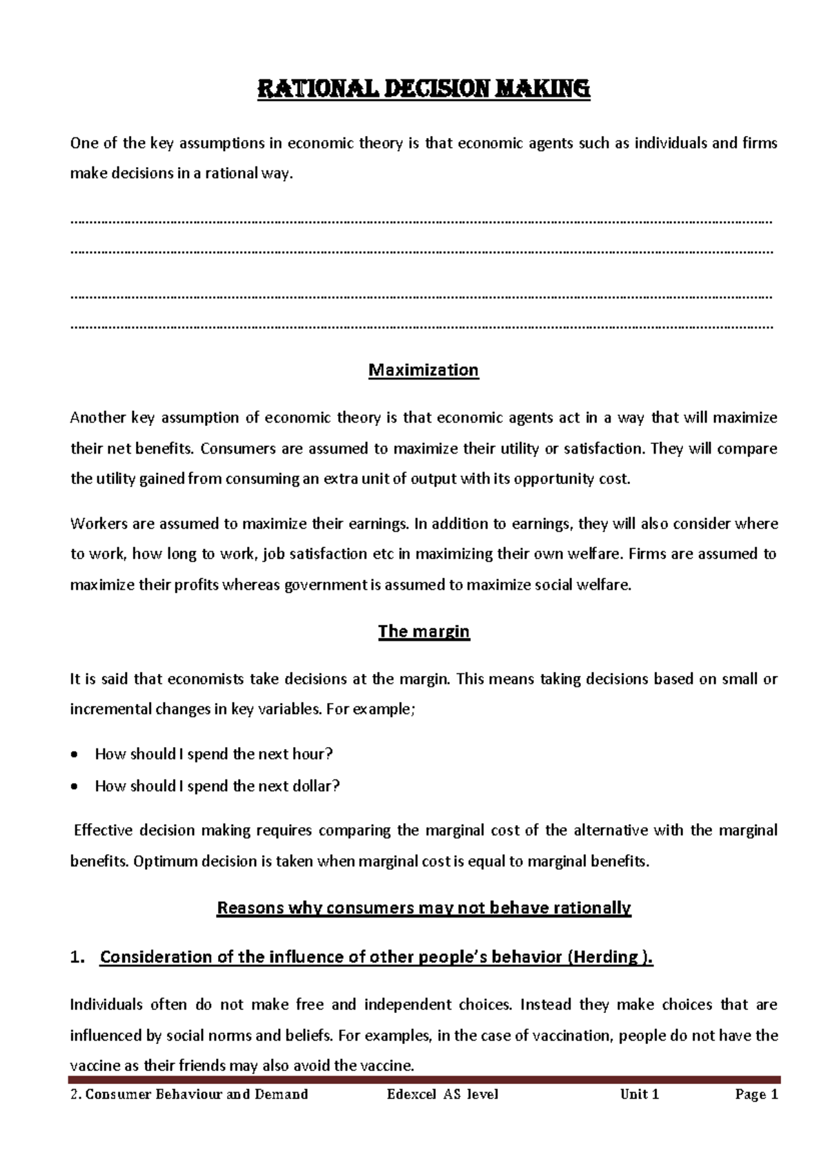Consumer Behaviour: Rational Decision Making Insights - Studeersnel