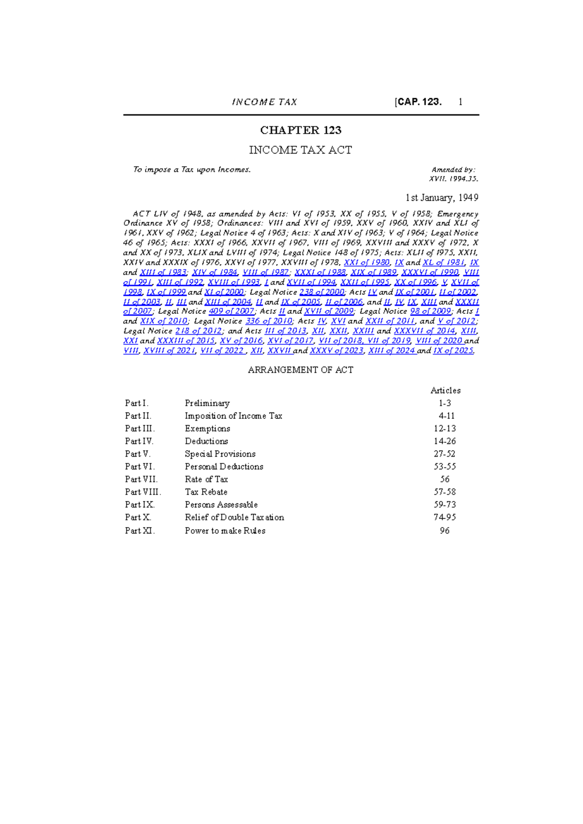 INCOME TAX 123: Overview of the Income Tax Act and Amendments - Studocu