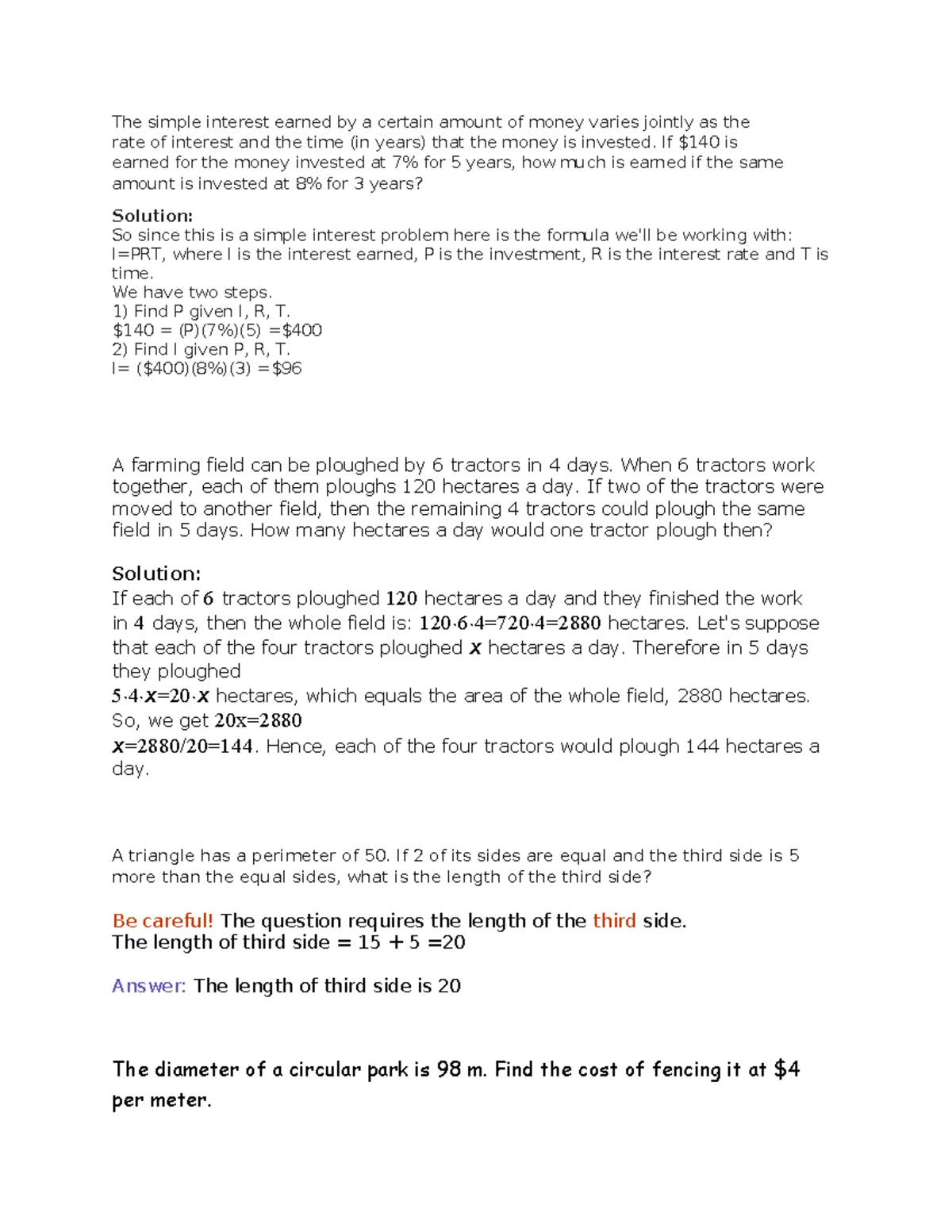 Algebra Word Problems 2 - HOW TO WORK WORD PROBLEMS IN ALGEBRA: PART II ...