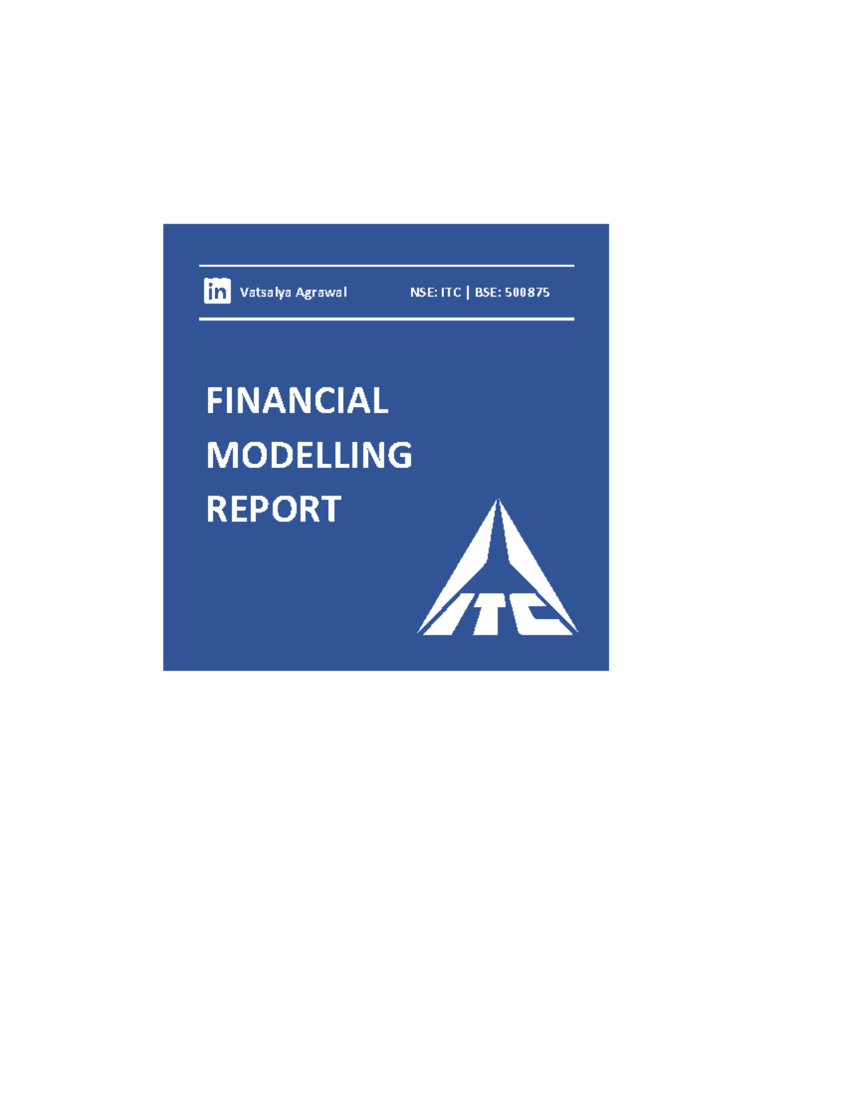Financial Modelling Report for ITC LTD (1725190554494-2) - Studocu