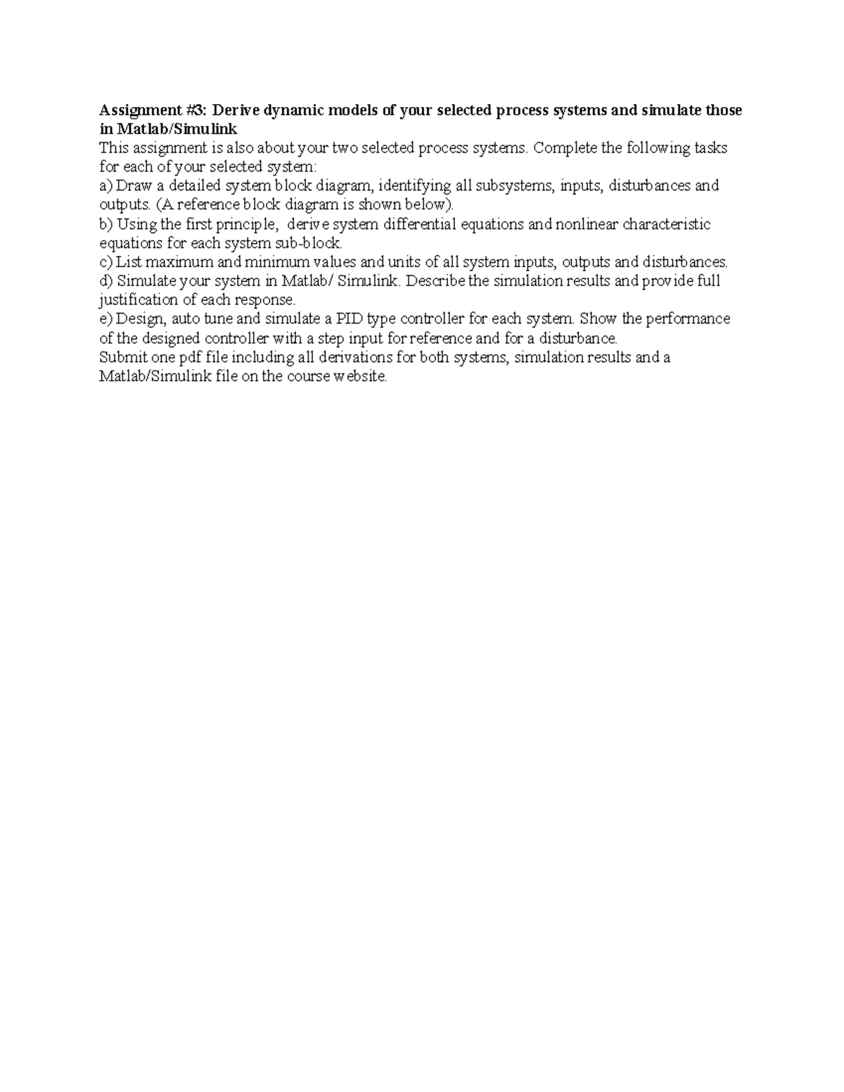 Assignment 3: Dynamic Modeling & Simulation of Process Systems - Studocu