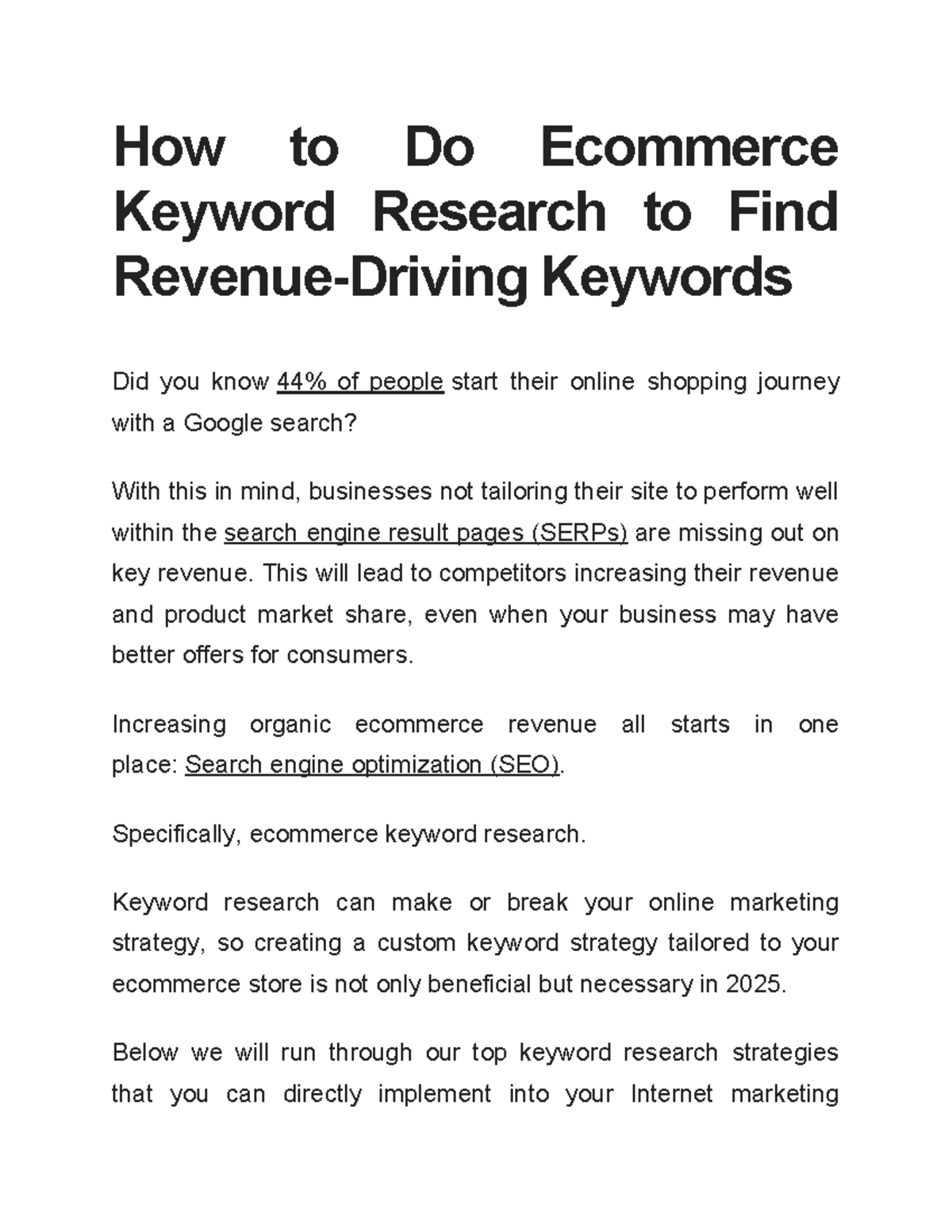 How to Do Ecommerce Keyword Research to Find Revenue - How to Do ...