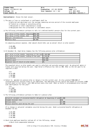 ACC 221 Intermediate Acctg 3 - Rev. 2 1st Sem SY 2020-2021 - ACC 221 ...
