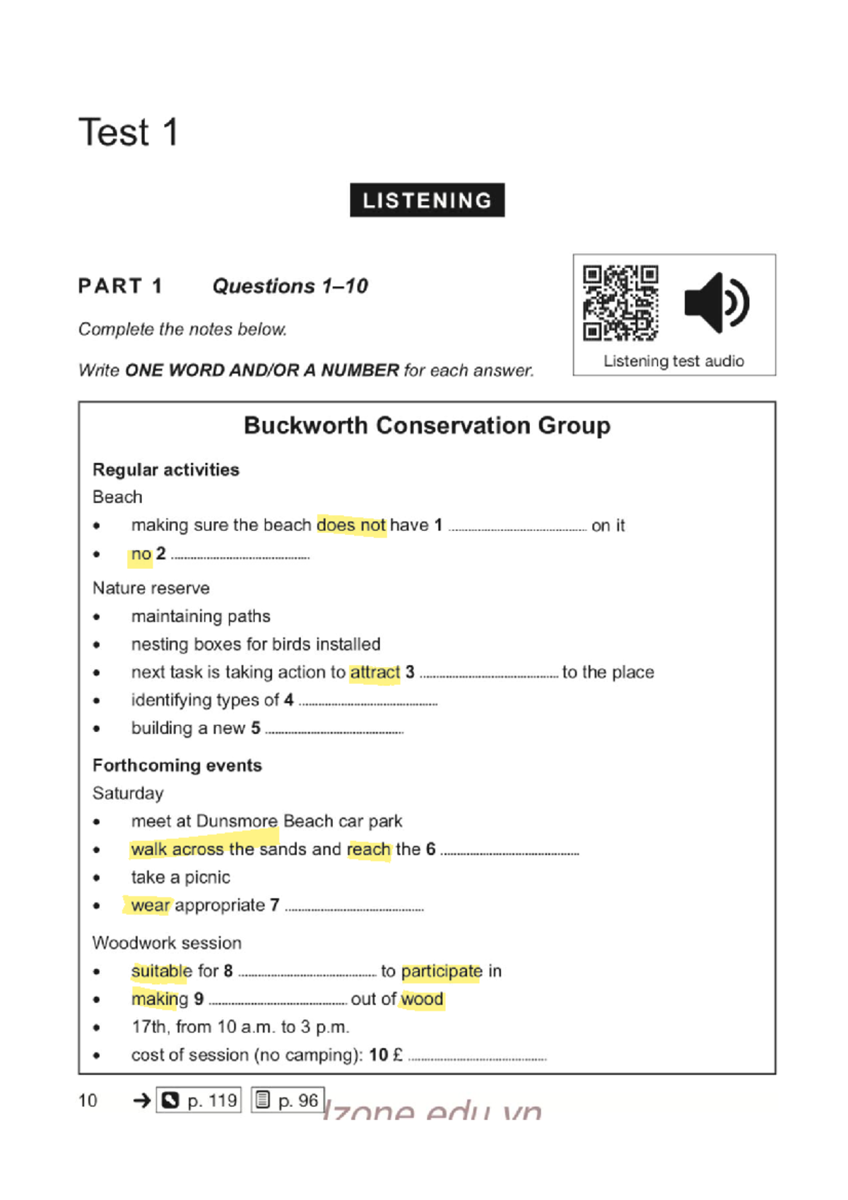 LIS B17-T1 - IELTS Listening Test 1 Questions and Answers - Studocu
