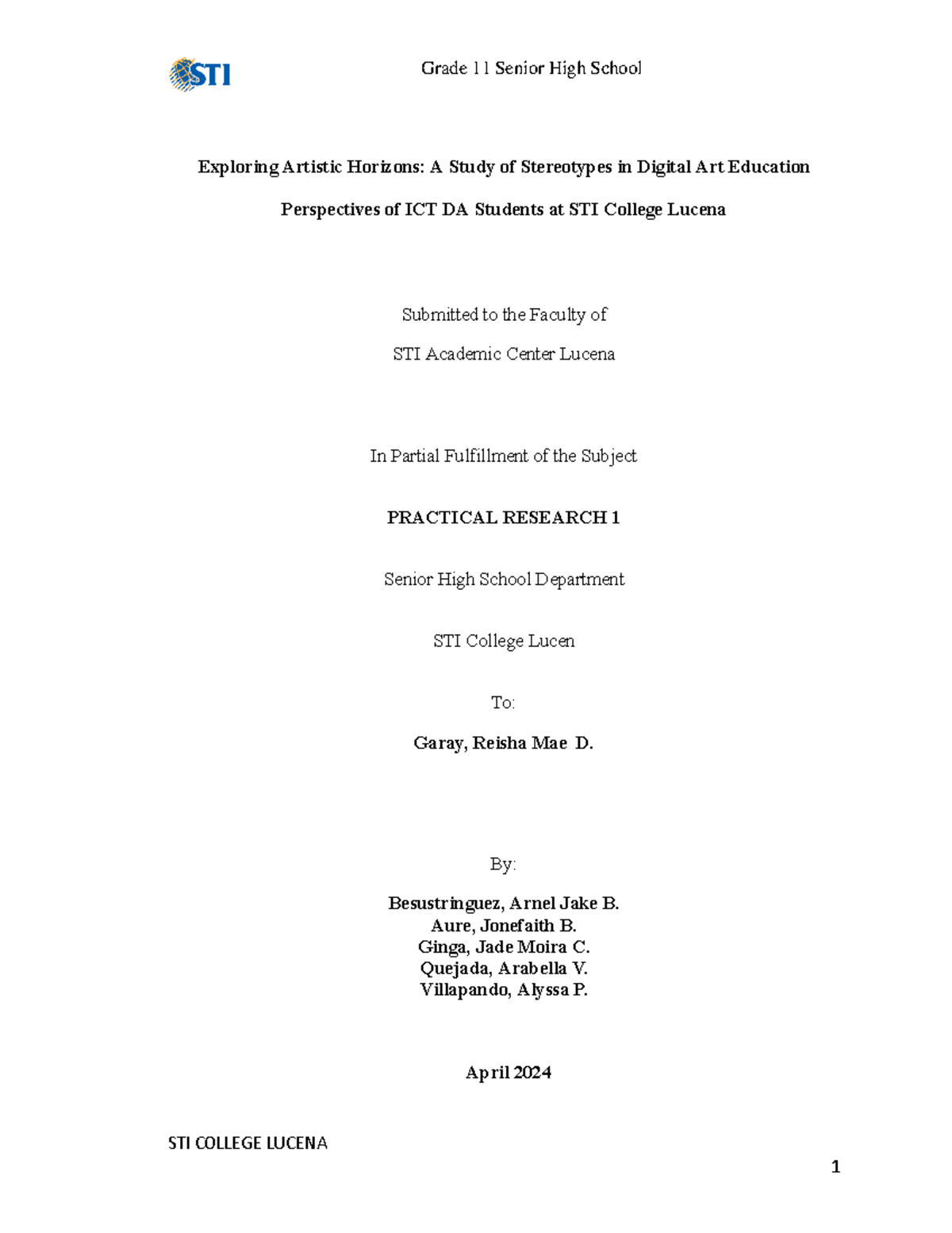 Exploring Stereotypes in Digital Art Education: Insights from PRACTICAL ...